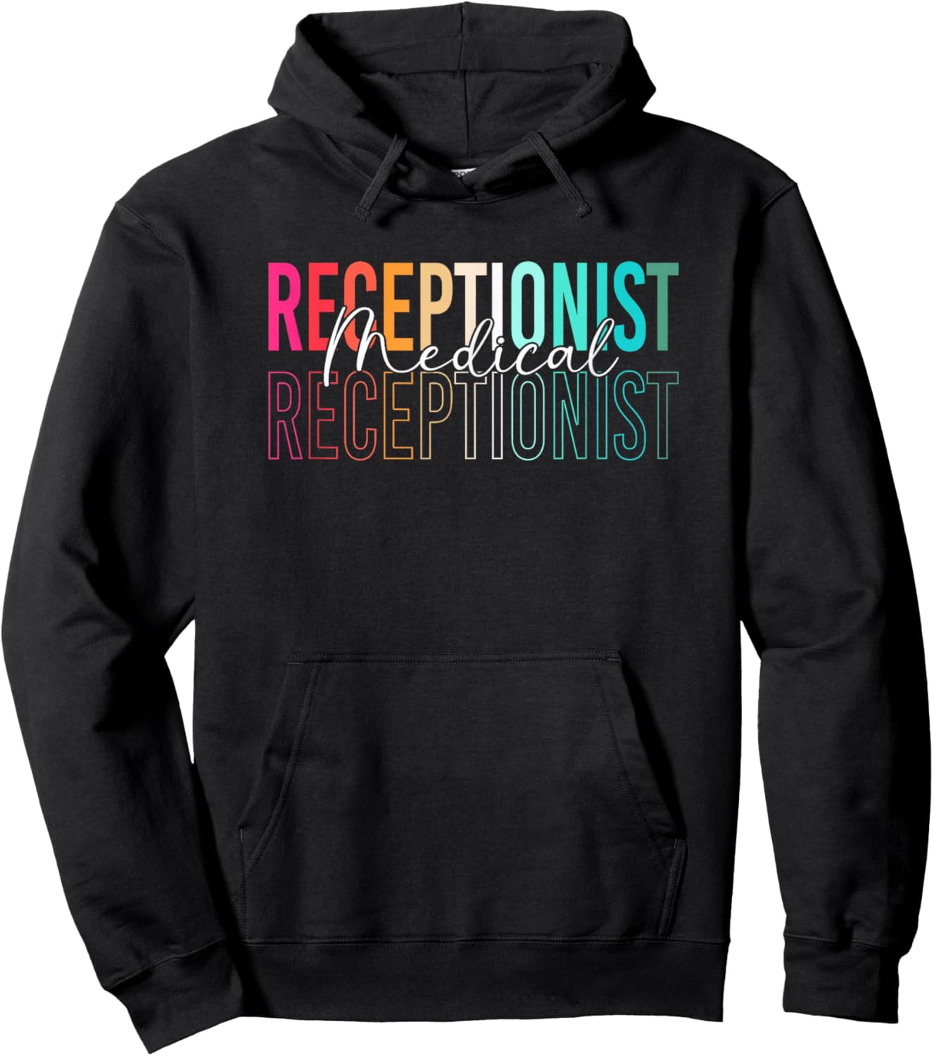 Retro Med Receptionist Front Desk Medical Receptionist Hoodie - Hoodie | Black