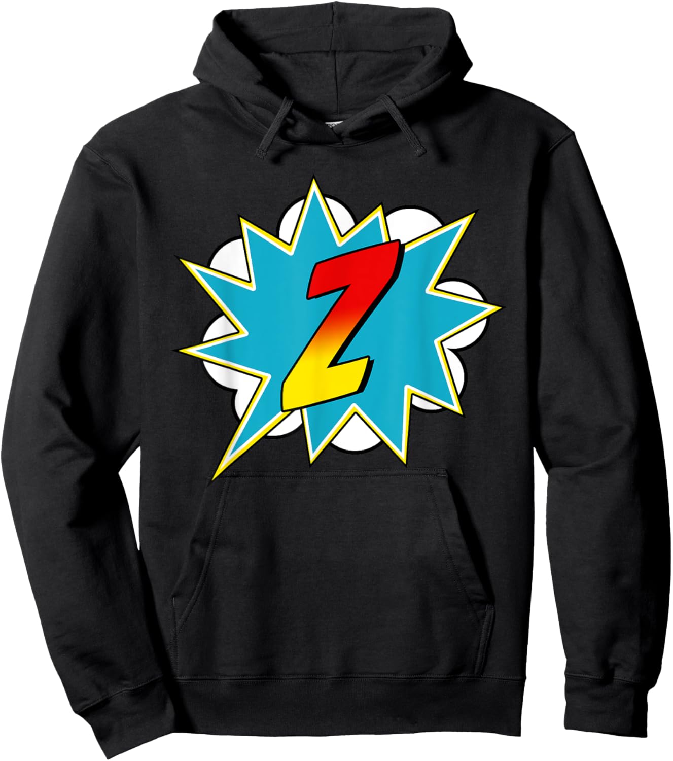 Letter Z Superhero Name Comic Letter Retro Costume Hoodie - Hoodie | Black