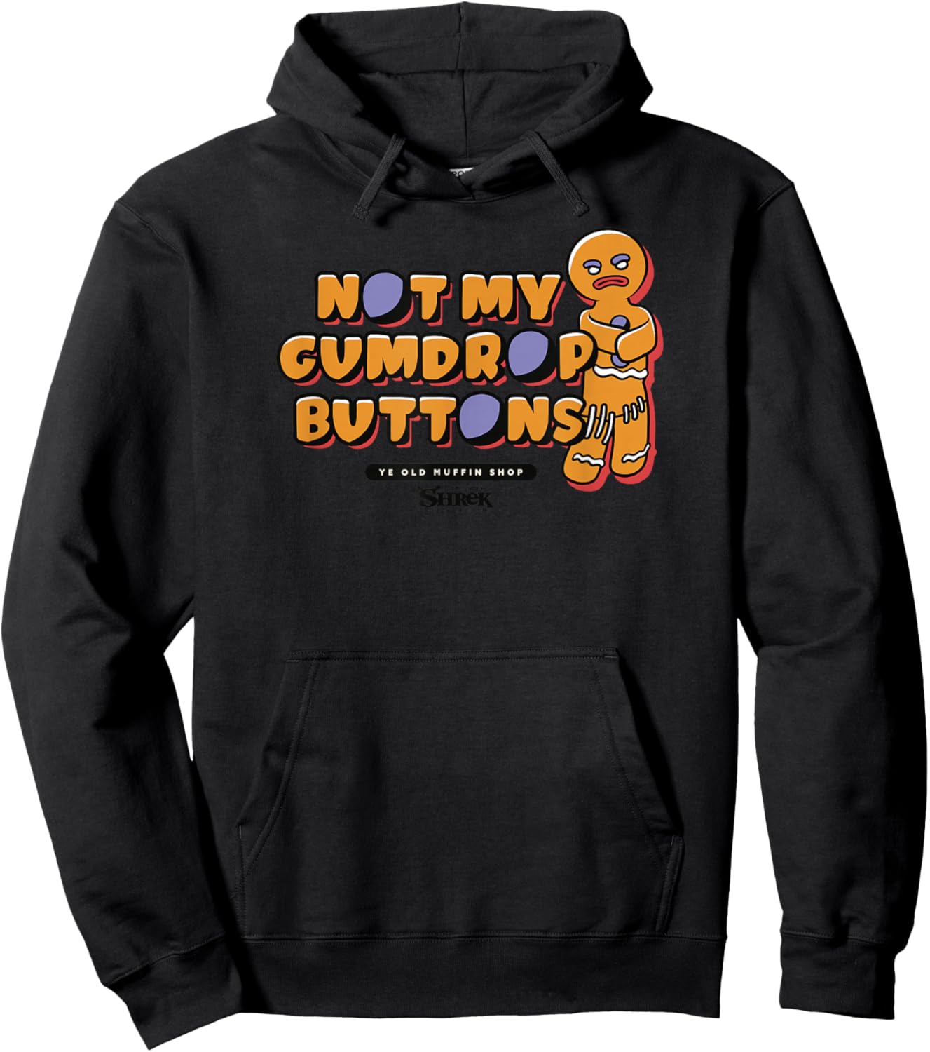 Shrek Gingy Not My Gumdrop Buttons Hoodie - Hoodie | Black