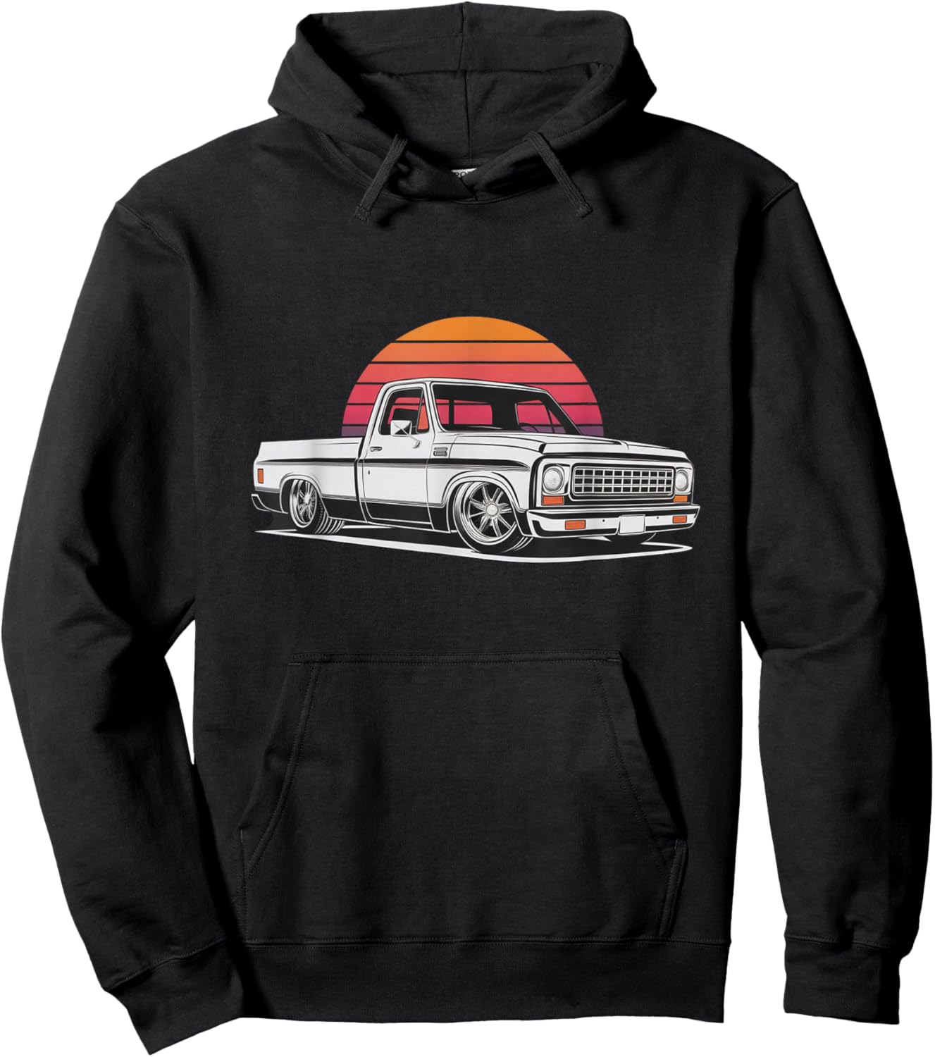 Vintage 73-87 Mini C10 Truck Slammed Graphic Dad Gag Father Hoodie - Hoodie | Black