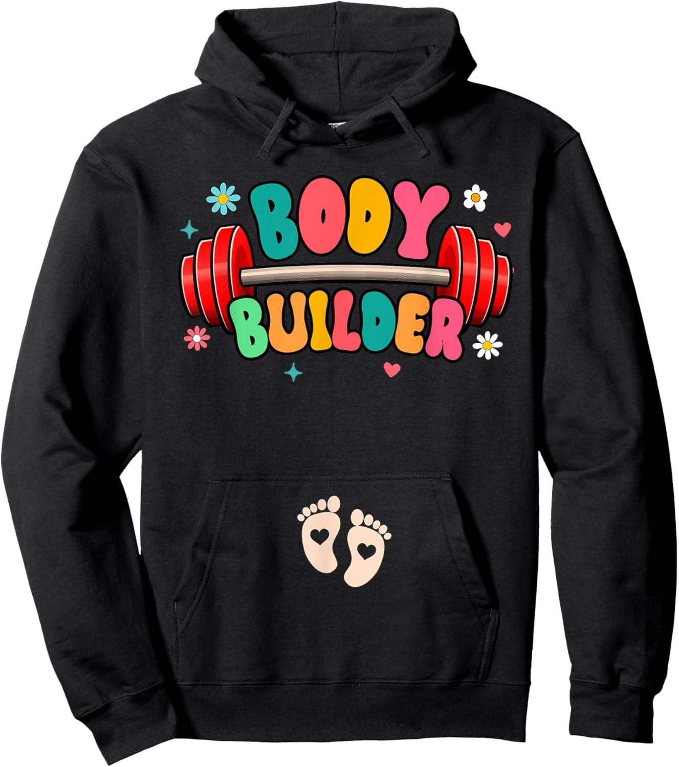 Pregnancy Announcement Fitness Workout Gym Bodybuilder Hoodie - Hoodie | Black