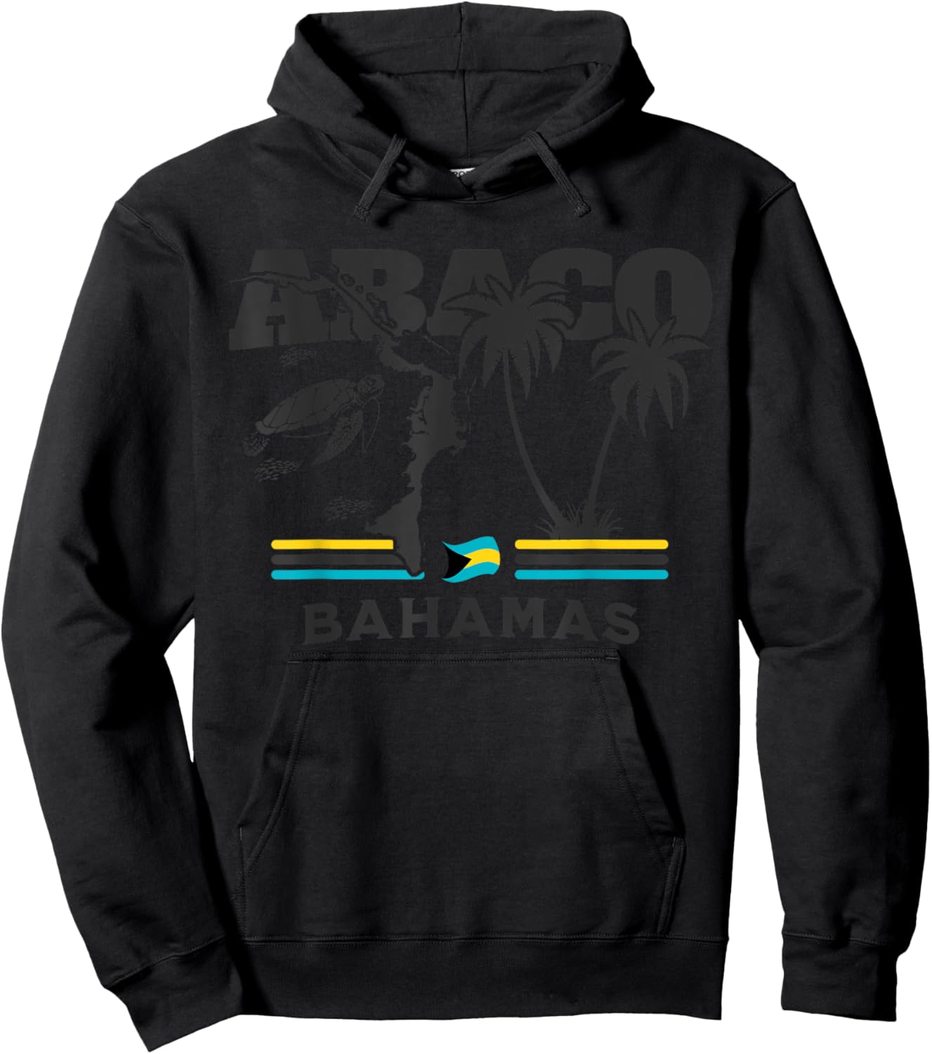 Bahamas Souvenir : Abaco Bahamas Flag Bahamas Independence Hoodie - Hoodie | Black