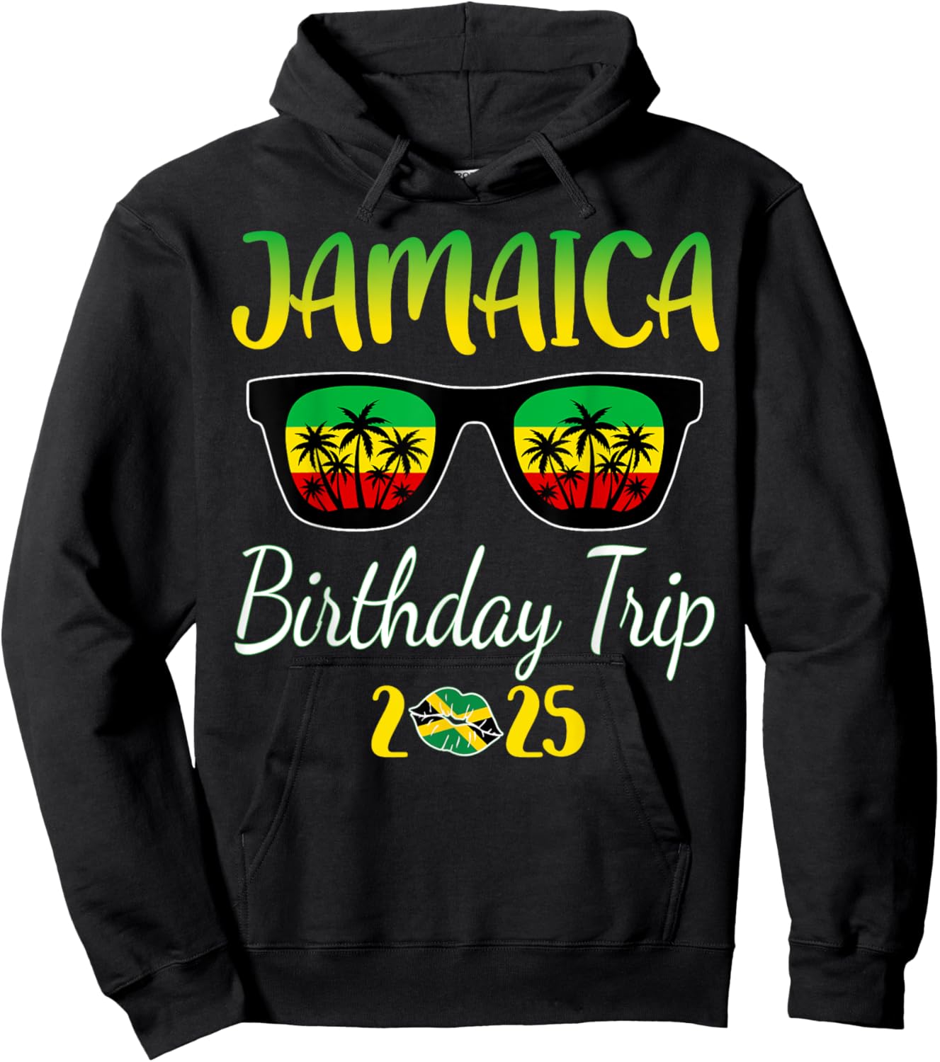 Jamaica Birthday Trip 2025 Funny Family Matching Hoodie - Hoodie | Black
