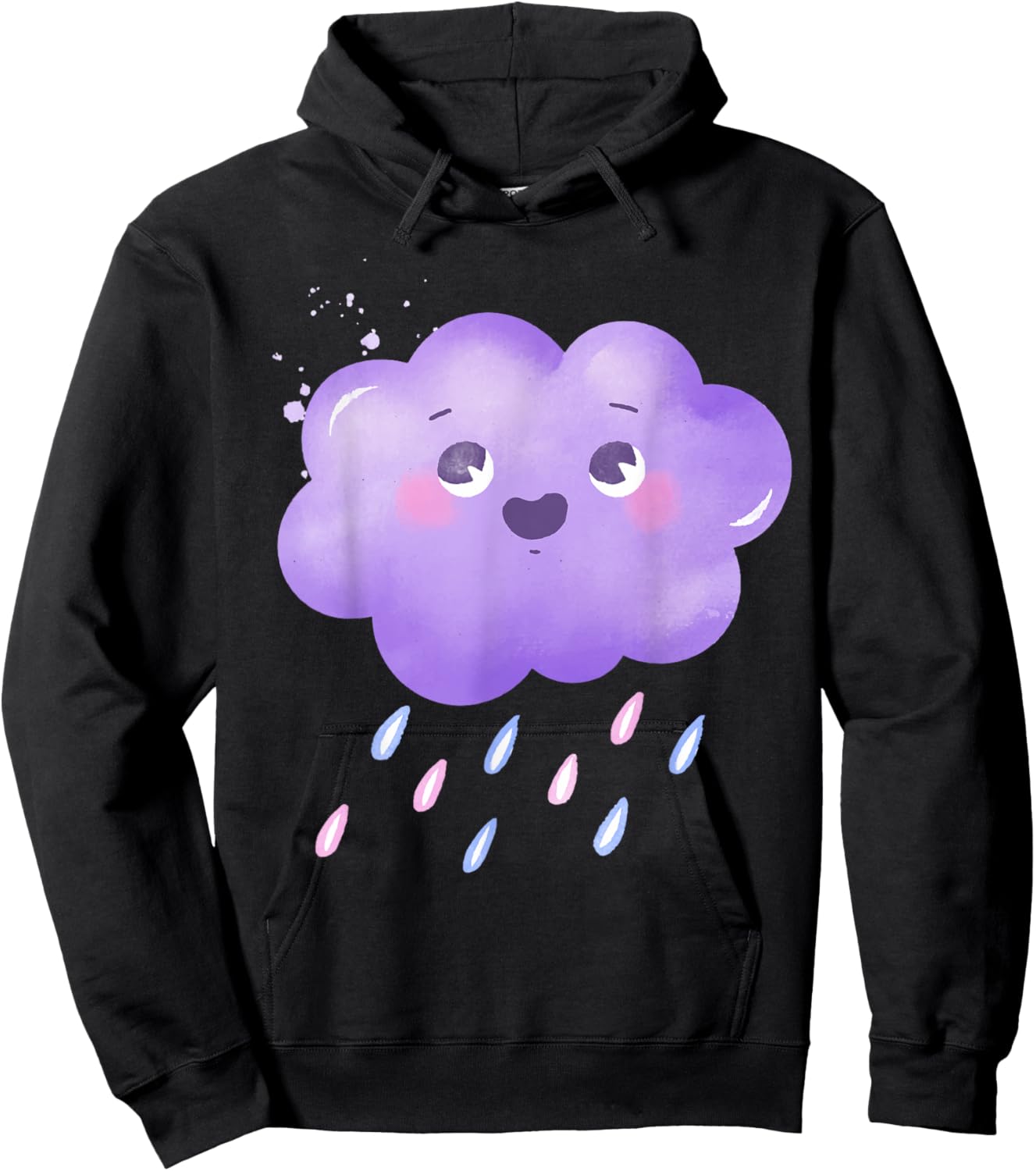 Funny Purple Clouds Rain Drop Boy Girl Kids Hoodie - Hoodie | Black