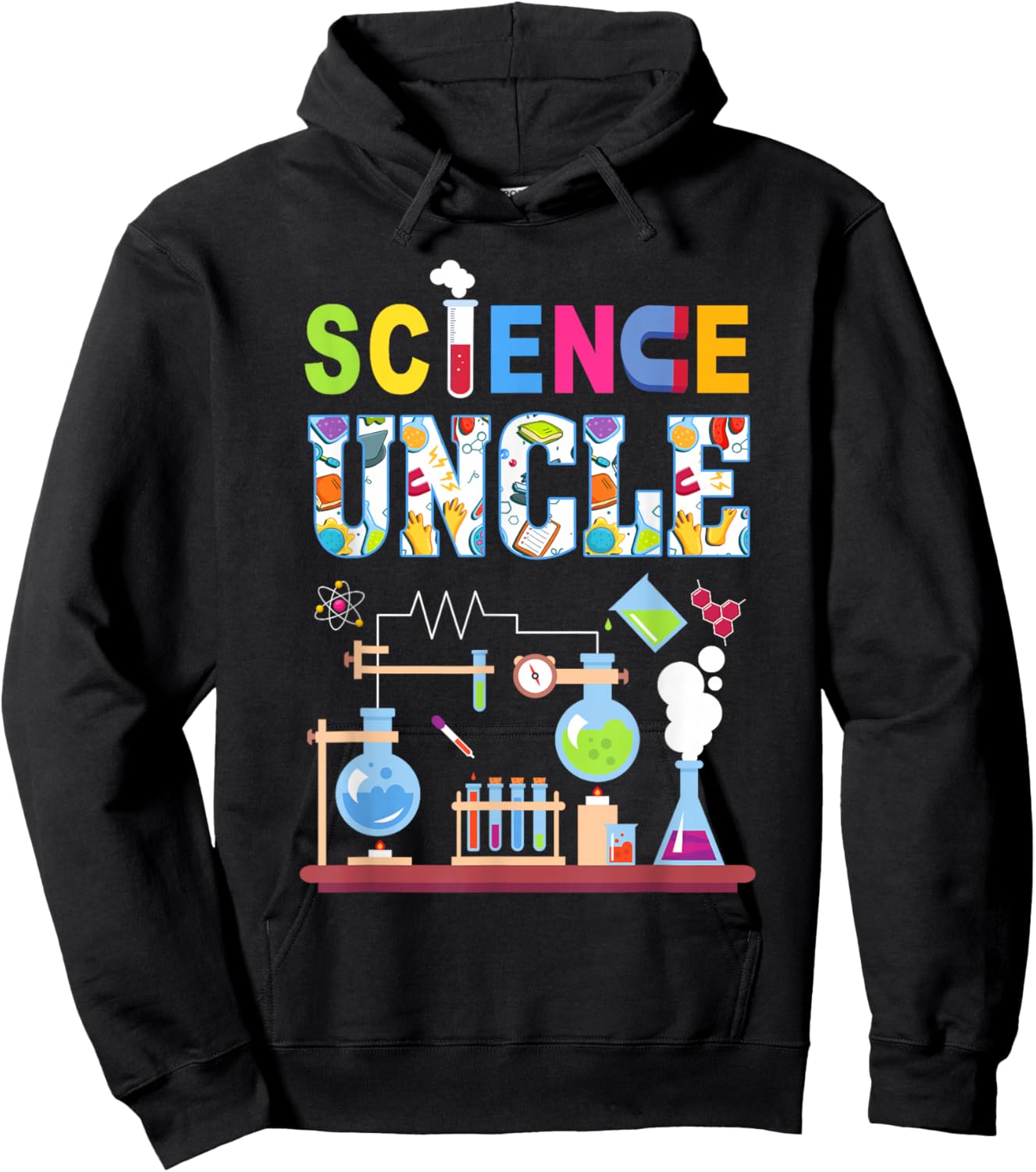 Science Uncle Family Science Birthday Party Matching Hoodie - Hoodie | Black