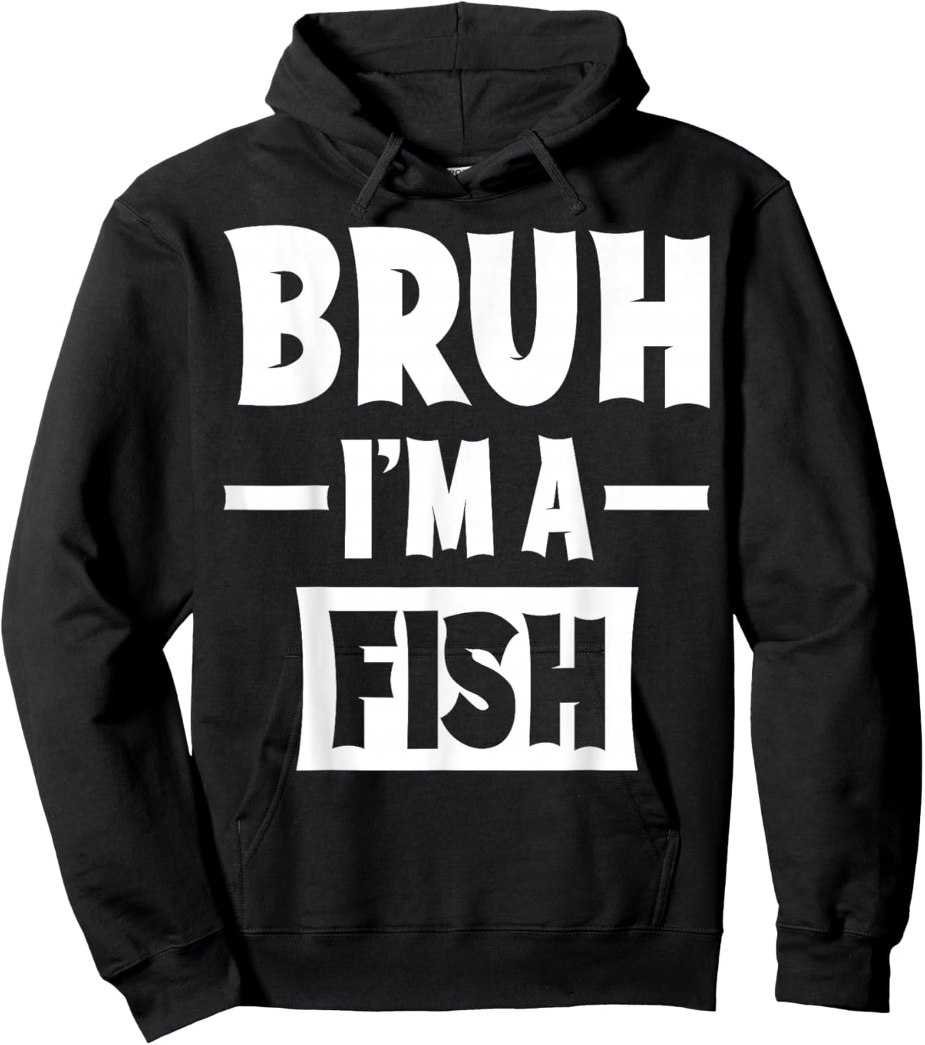 Bruh I'm A Fish Funny Lazy Halloween Costume Party Hoodie - Hoodie | Black