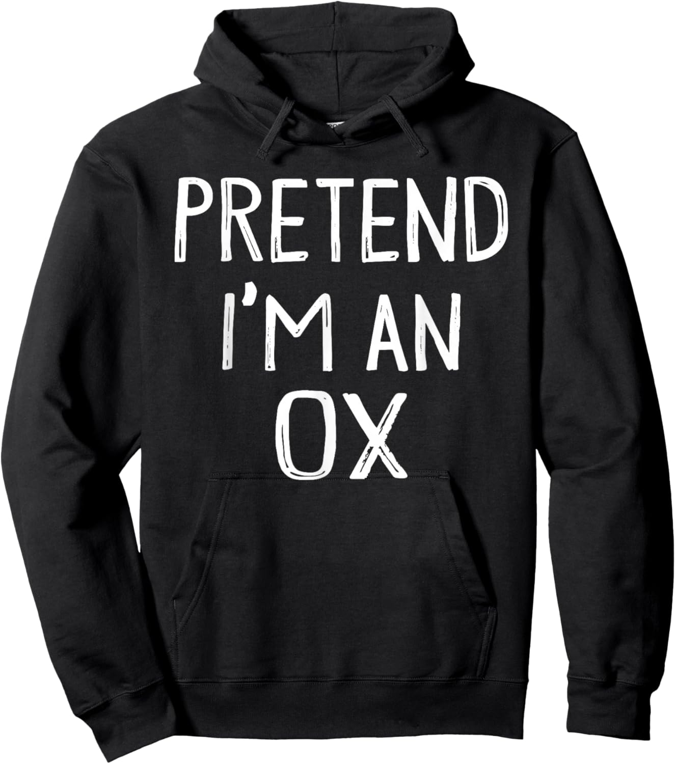 Pretend I'm An OX Matching Costume Lazy Easy Halloween Hoodie - Hoodie | Black