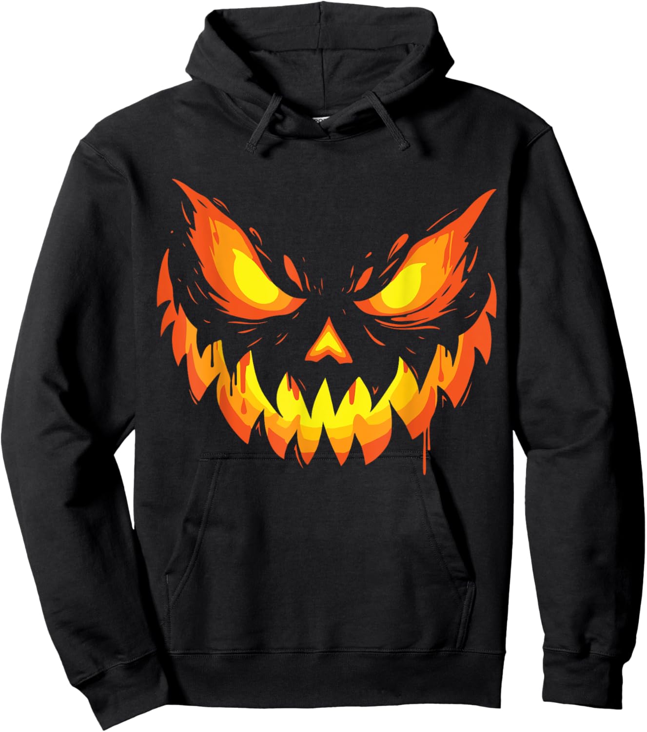 Jack O Lantern Scary Carved Pumpkin Face Halloween Boys Hoodie - Hoodie | Black