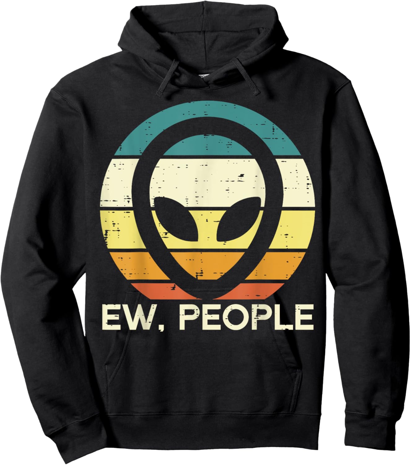Alien Face Ew People Funny Ufo Introvert Men Women Kids Teen Hoodie - Hoodie | Black
