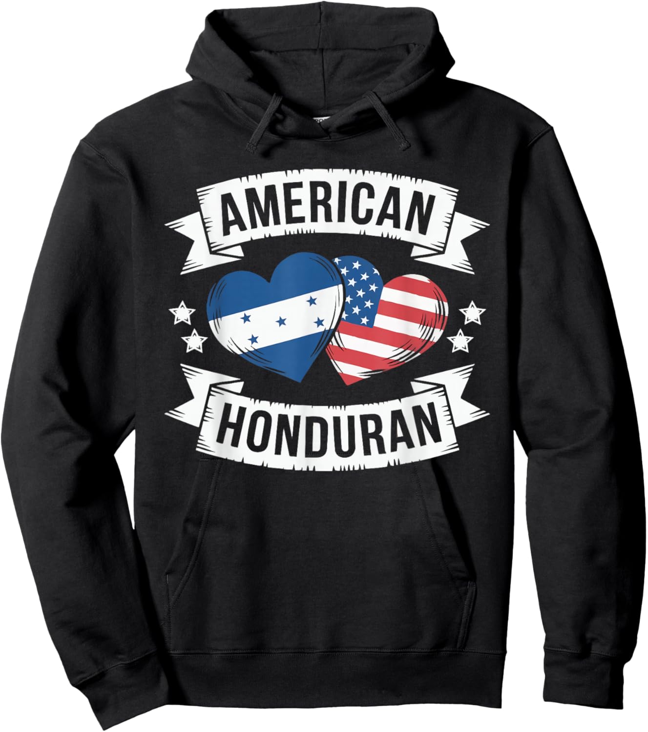 Half American Half Honduran USA Flag Honduras America Hoodie - Hoodie | Black