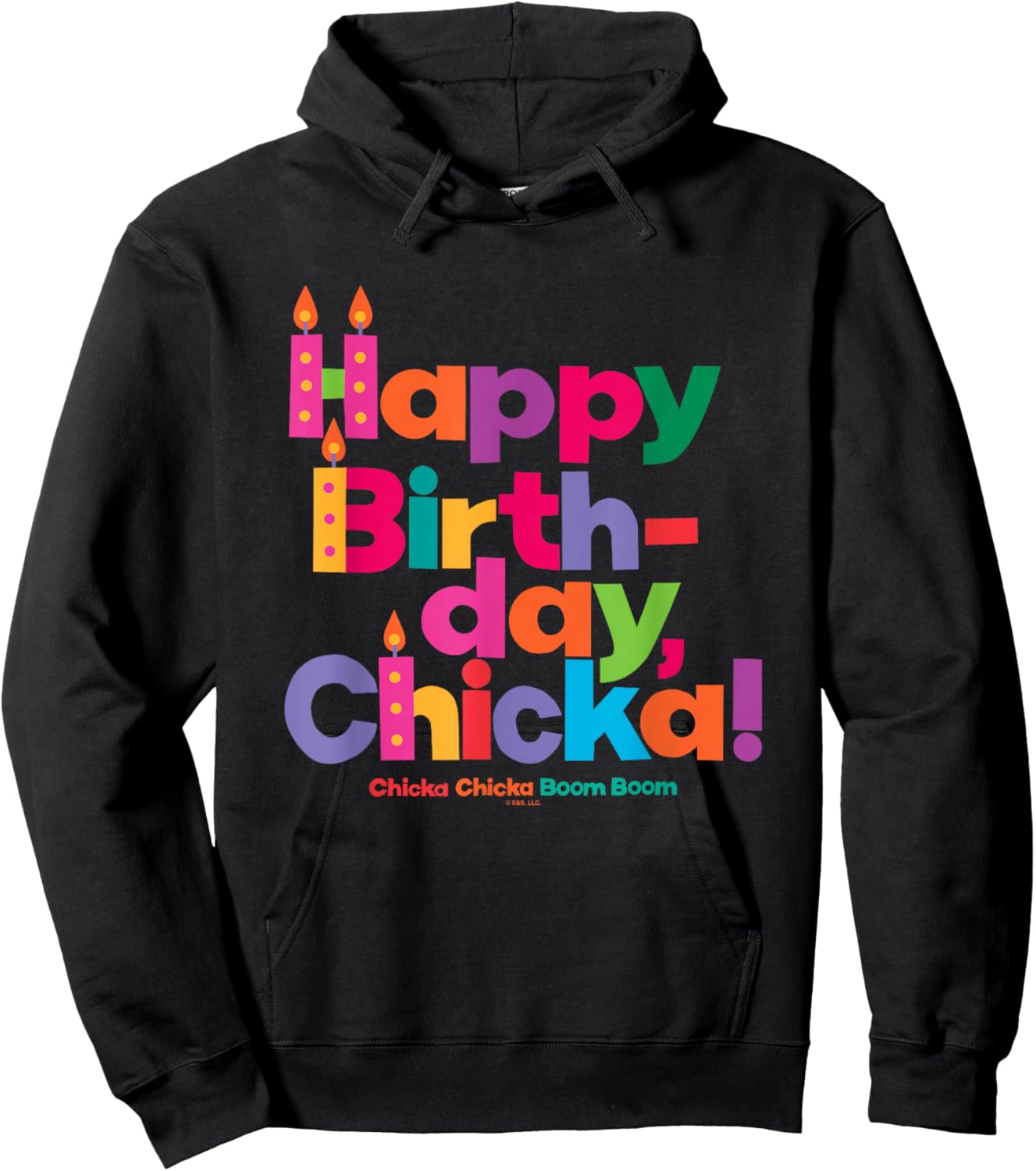Chicka Chicka Boom Boom Happy Birthday Chicka! Colorful Logo Hoodie - Hoodie | Black