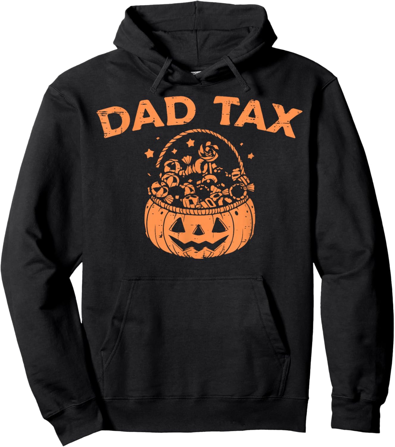 Dad Tax Funny Pumpkin Candy Halloween Father Men Hoodie - Hoodie | Black