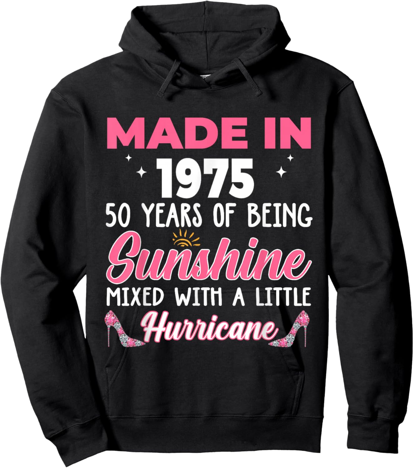 Made In 1975 Women 50 Years of Being 50th Birthday Hoodie - Hoodie | Black