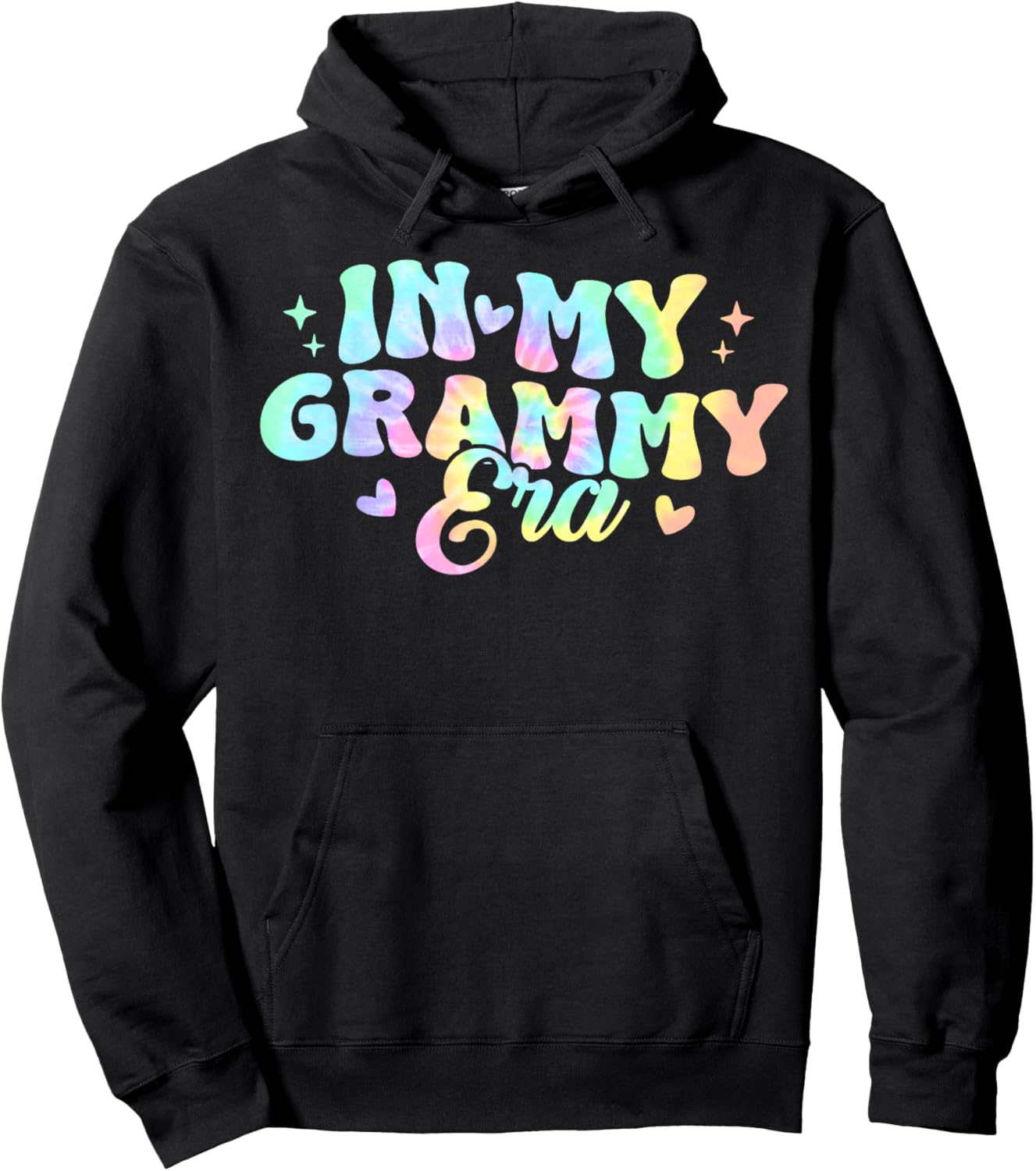 Retro Groovy In My Grammy Era Tie Dye Hoodie - Hoodie | Black