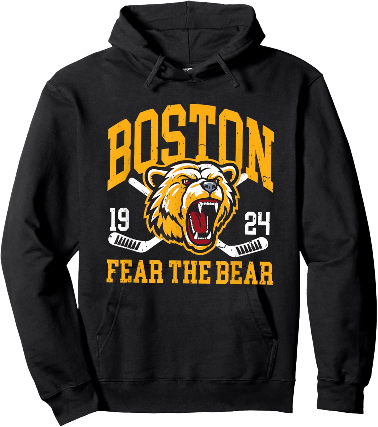 Boston Ice Hockey Fear the Bear Hoodie - Hoodie | Black