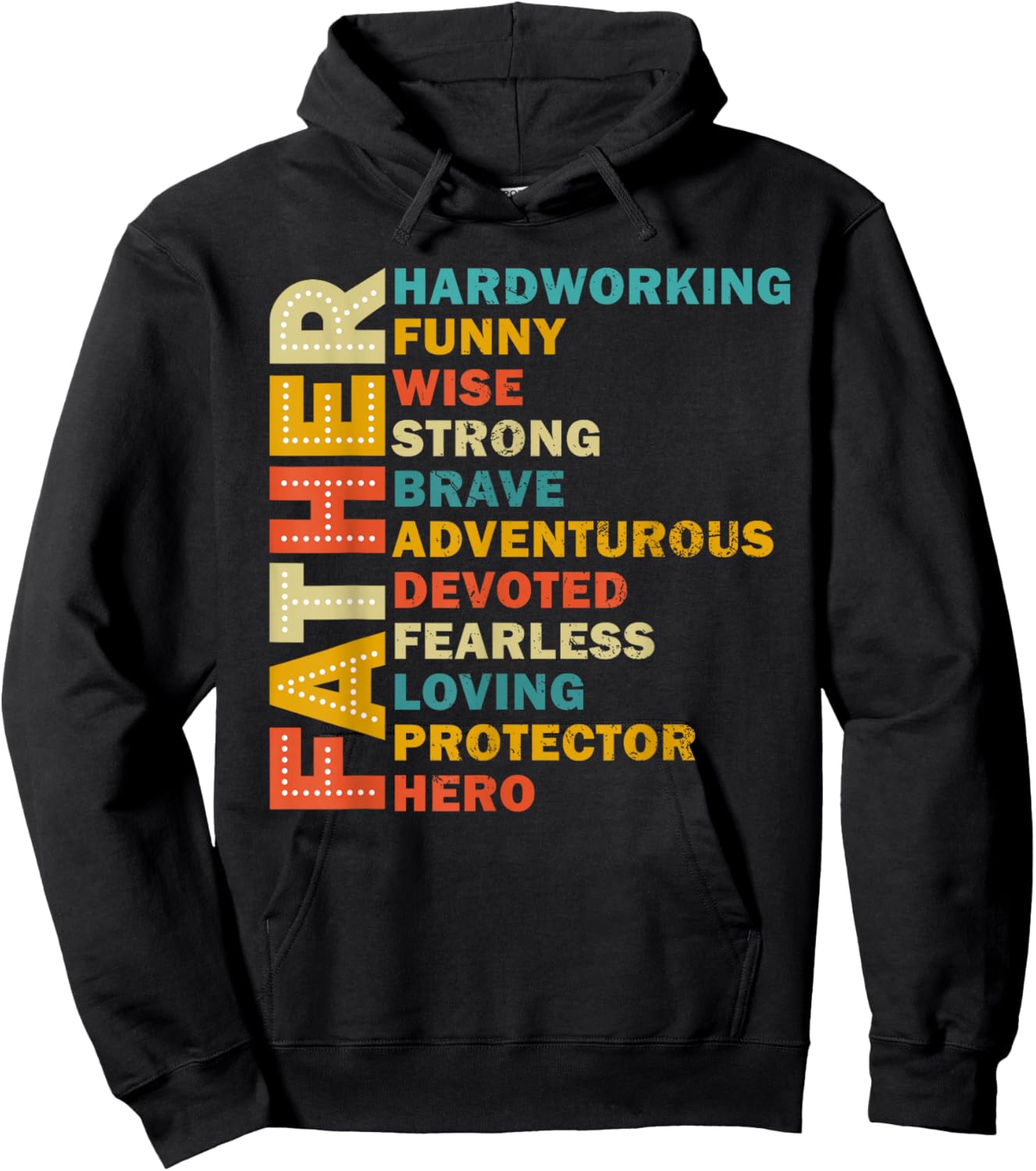 Father Hard Working Funny Father's Day Hoodie - Hoodie | Black