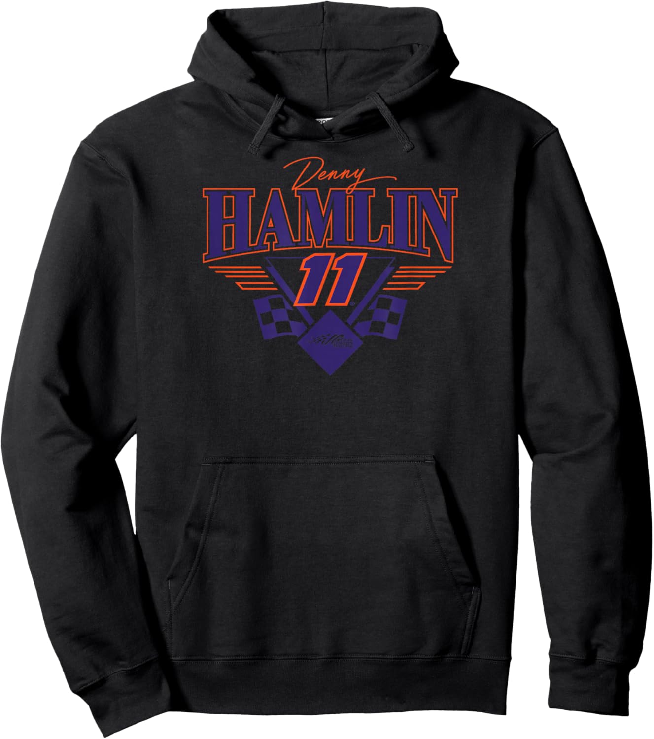 NASCAR - Denny Hamlin 11 Joe Gibbs Racing Triangle White Hoodie - Hoodie | Black