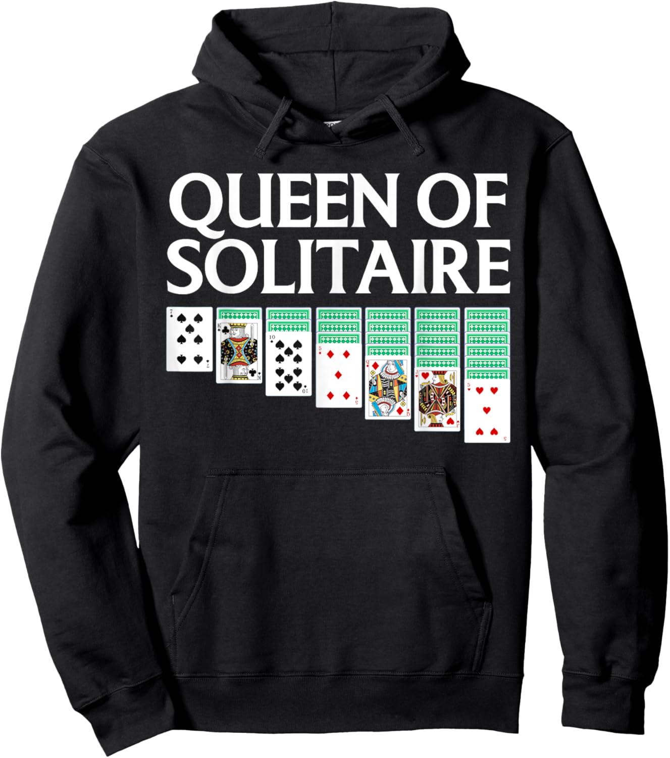 Cool Solitaire Art Girl Solitaire Player Solitaire Hoodie - Hoodie | Black