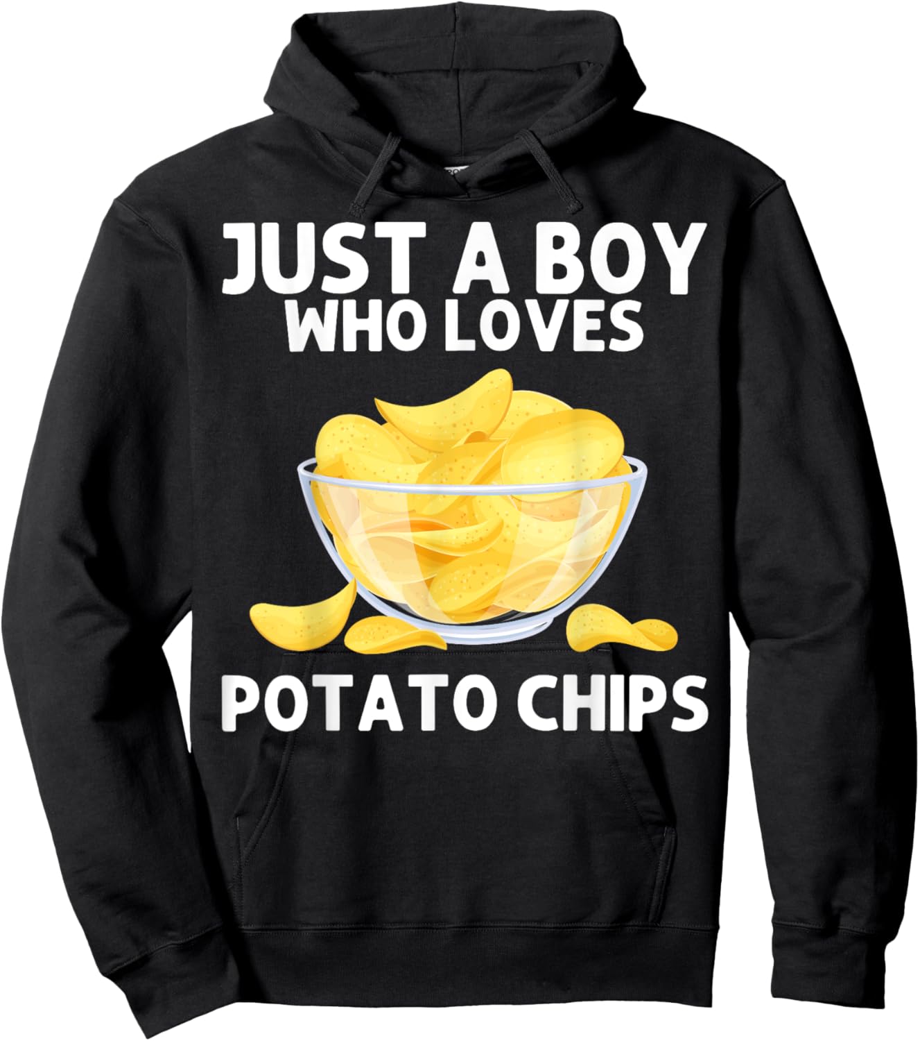 Funny Potato Chips Art Boys Kids Bag Of Chips Lover Hoodie - Hoodie | Black