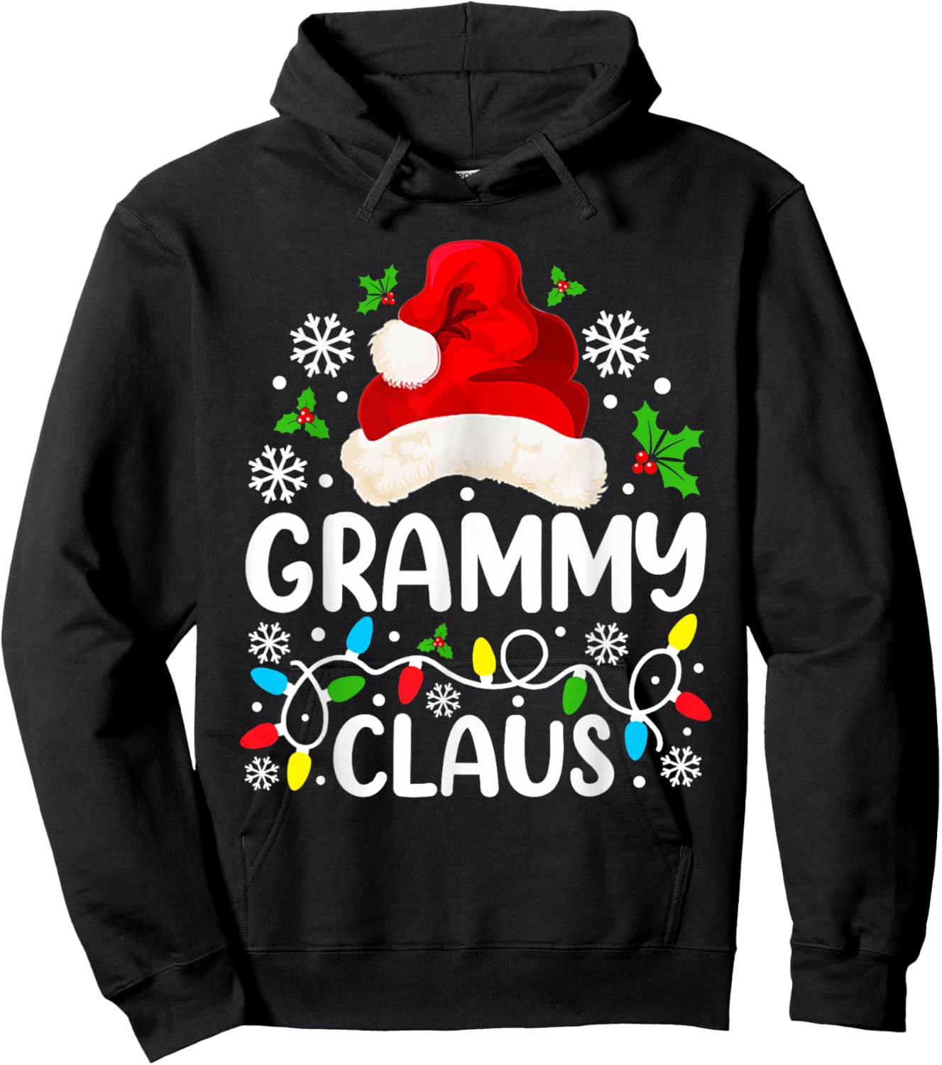 Grammy Claus Funny Christmas Family Matching Grandma Hoodie - Hoodie | Black