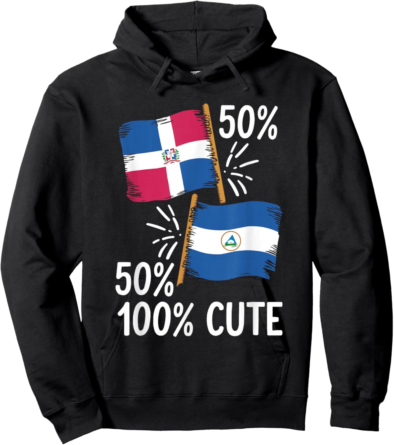Half Dominican Half Nicaraguan Dominican Republic Nicaragua Hoodie - Hoodie | Black