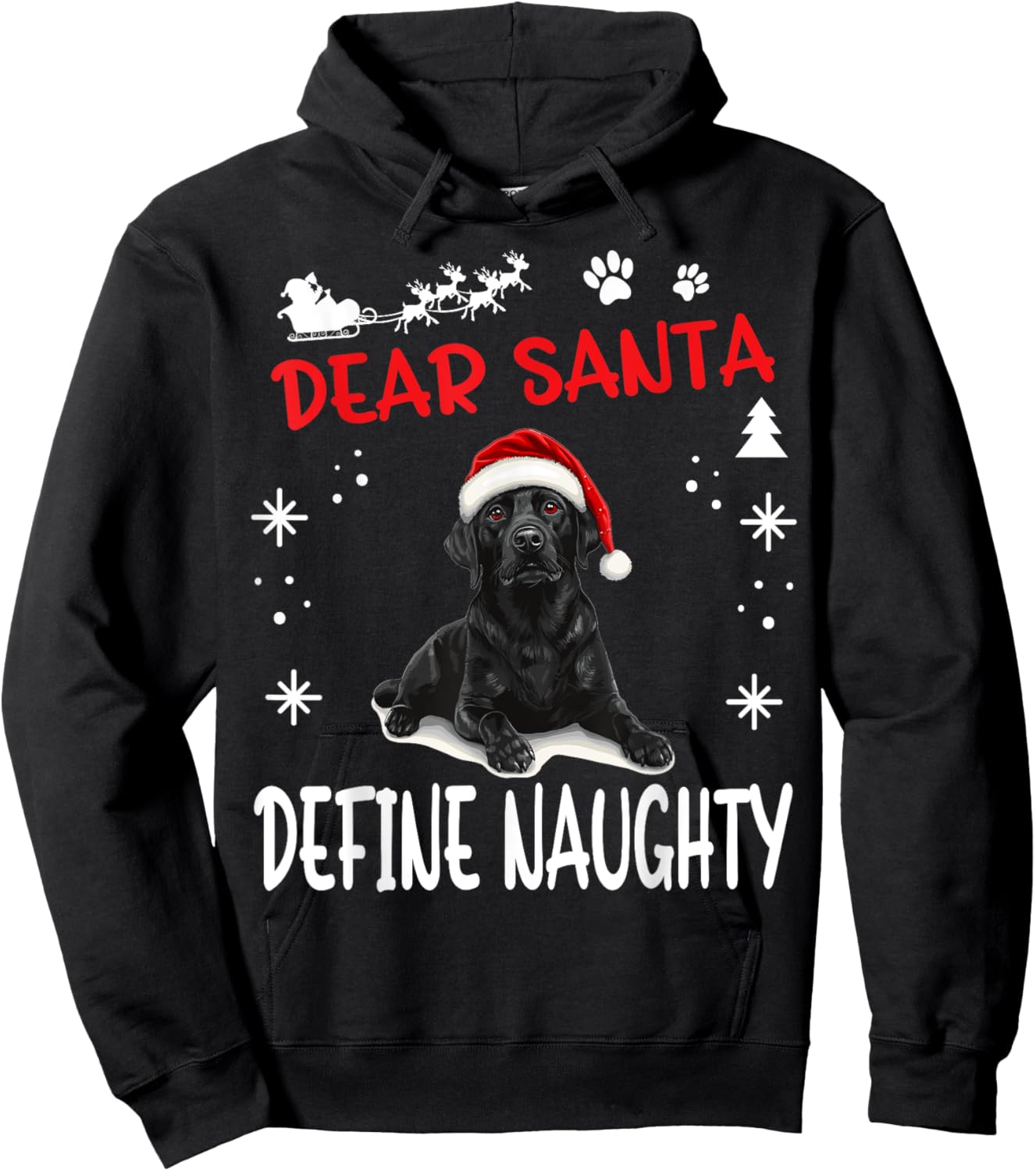 Cute Labrador Retriever Dog Christmas Dear Santa Define Hoodie - Hoodie | Black
