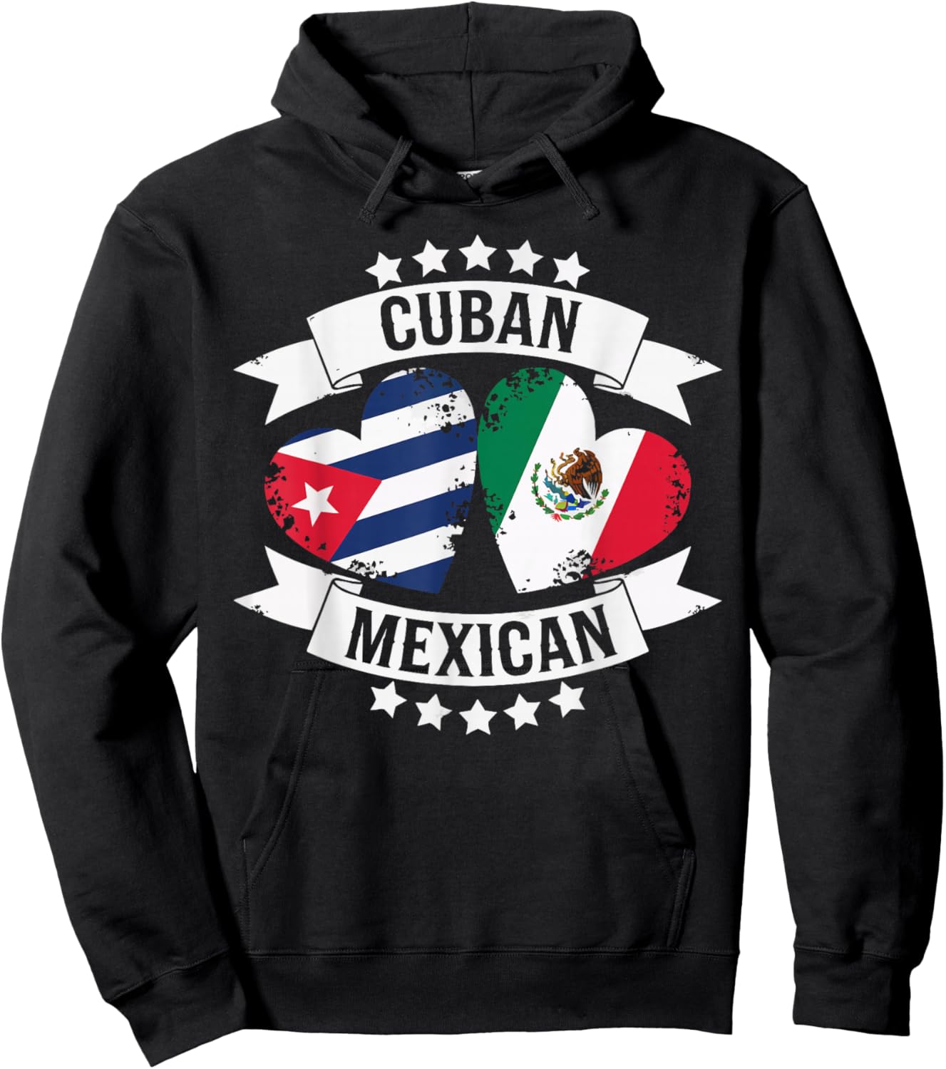 Half Cuban Half Mexican Country Mexico Flag Cuba Hoodie - Hoodie | Black