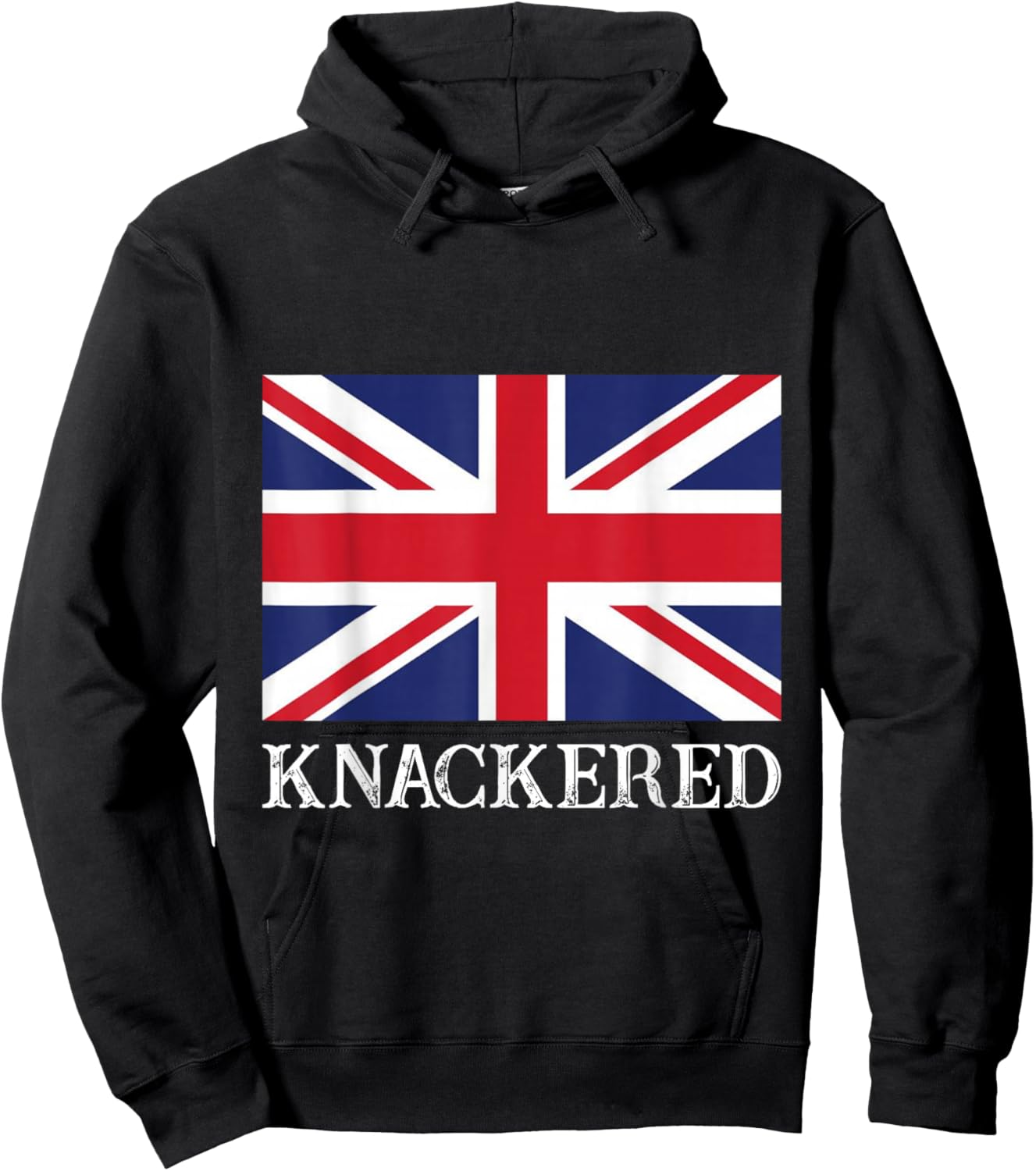 Knackered England Union Jack Flag UK British Slang Hoodie - Hoodie | Black