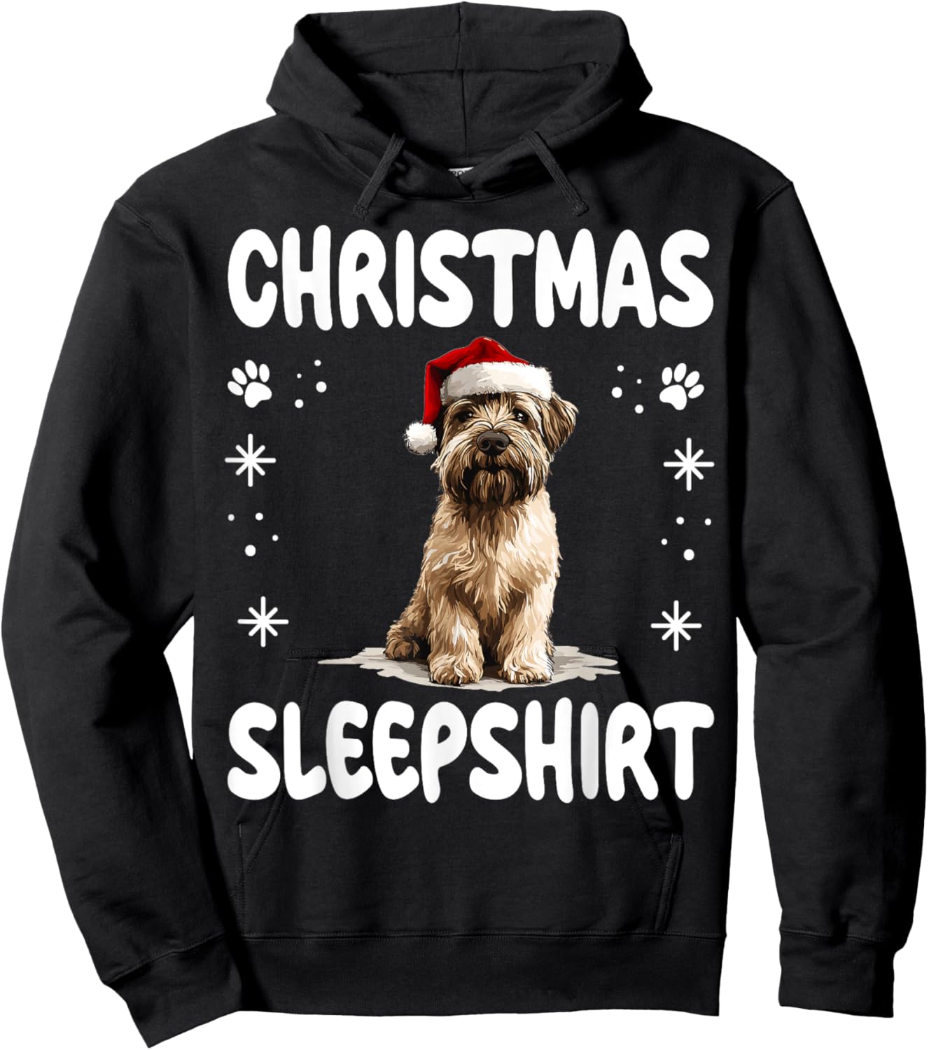 Soft Coated Wheaten Terrier Dog Nightgown Pajama Christmas Hoodie - Hoodie | Black