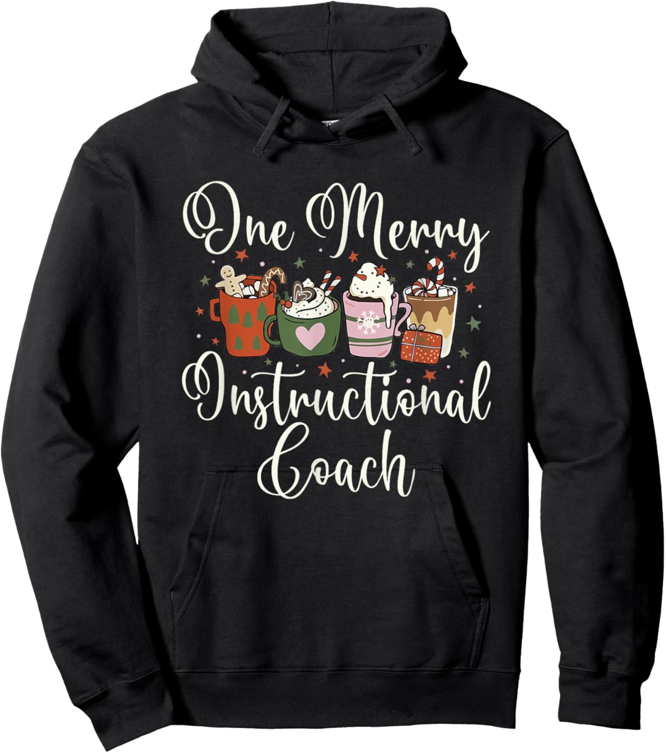 One Merry Instructional Coach Christmas Xmas Drink Hoodie - Hoodie | Black