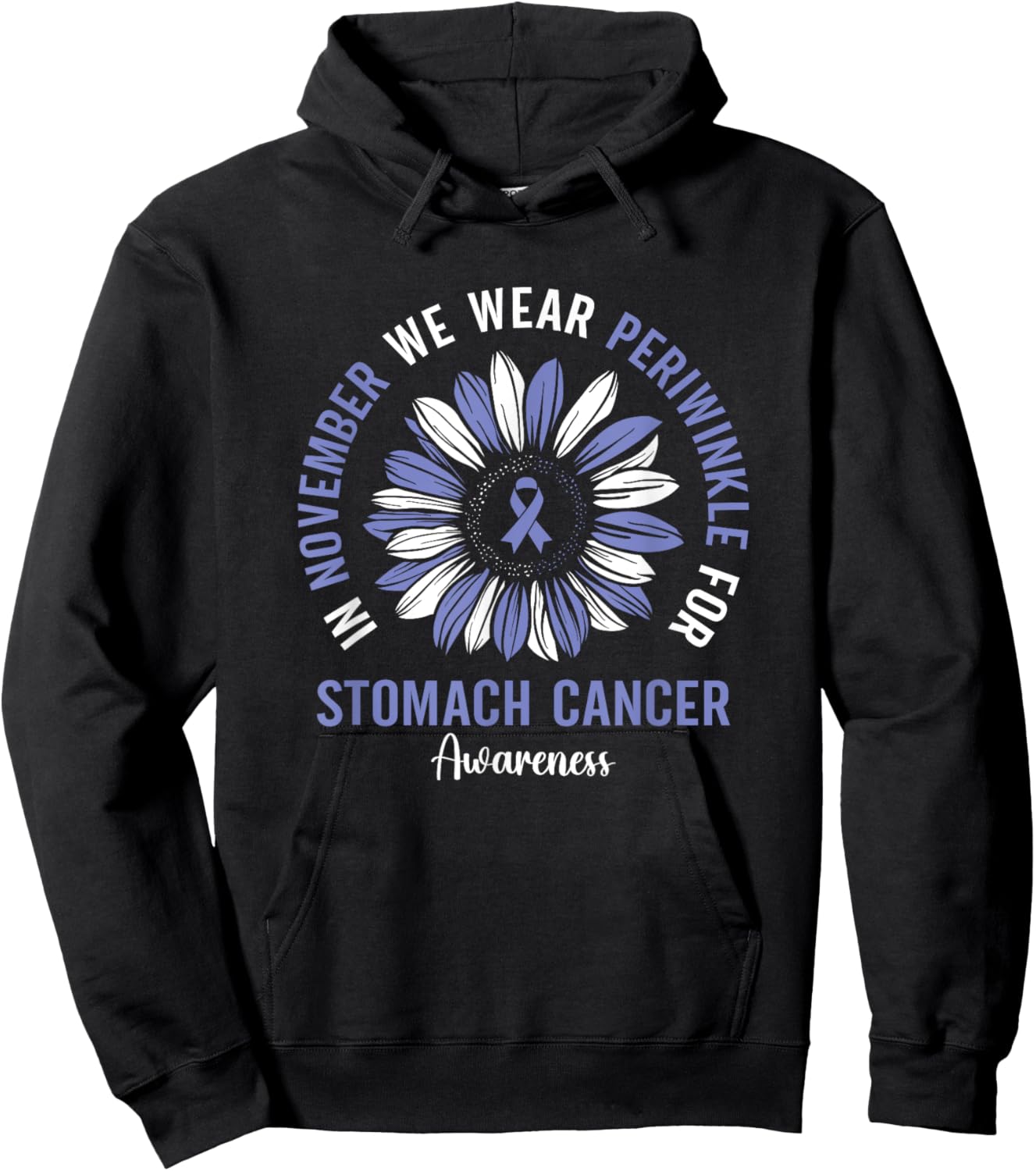In November We Wear Periwinkle For Stomach Cancer Awareness Hoodie - Hoodie | Black