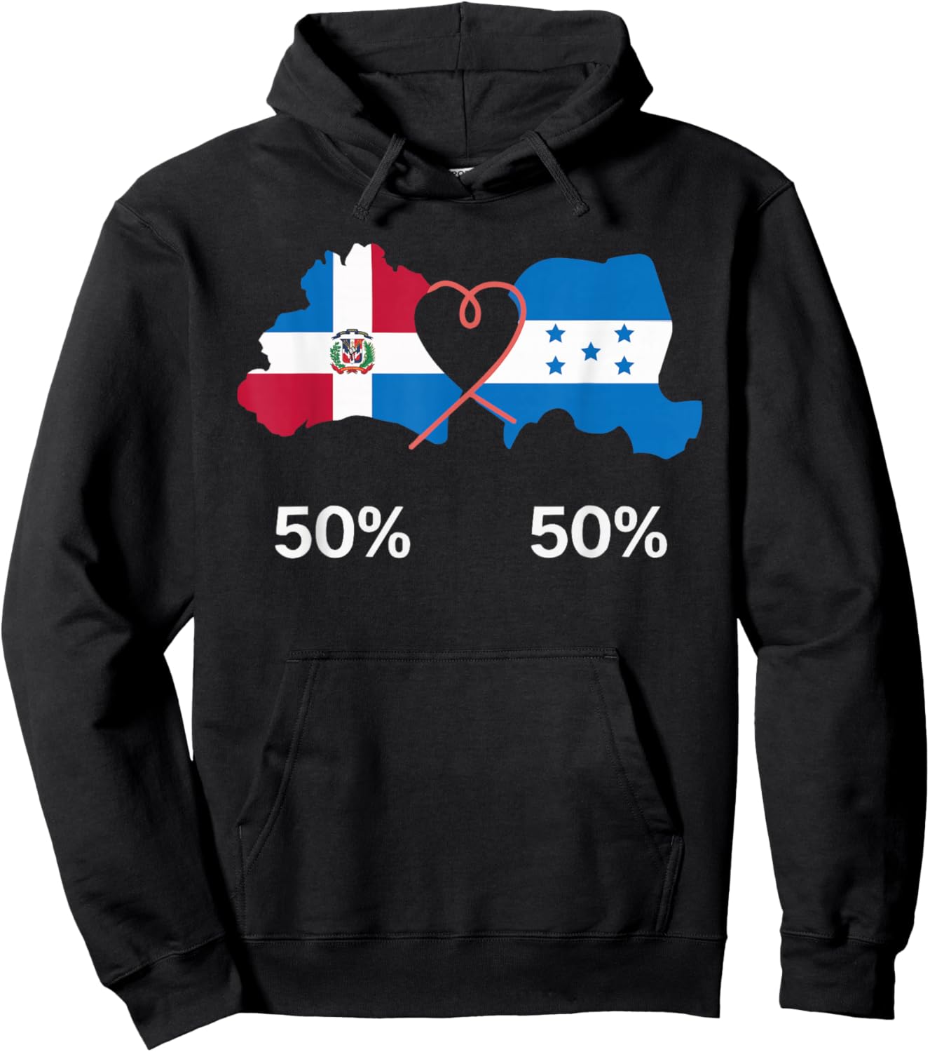 Half Dominican Half Honduran Dominican Republic Honduras Hoodie - Hoodie | Black