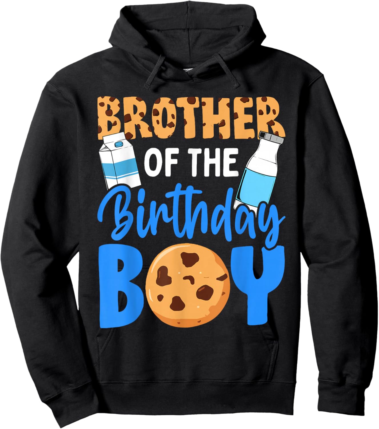 Brother of the birthday boy Milk and Cookies 1st birthday Hoodie - Hoodie | Black