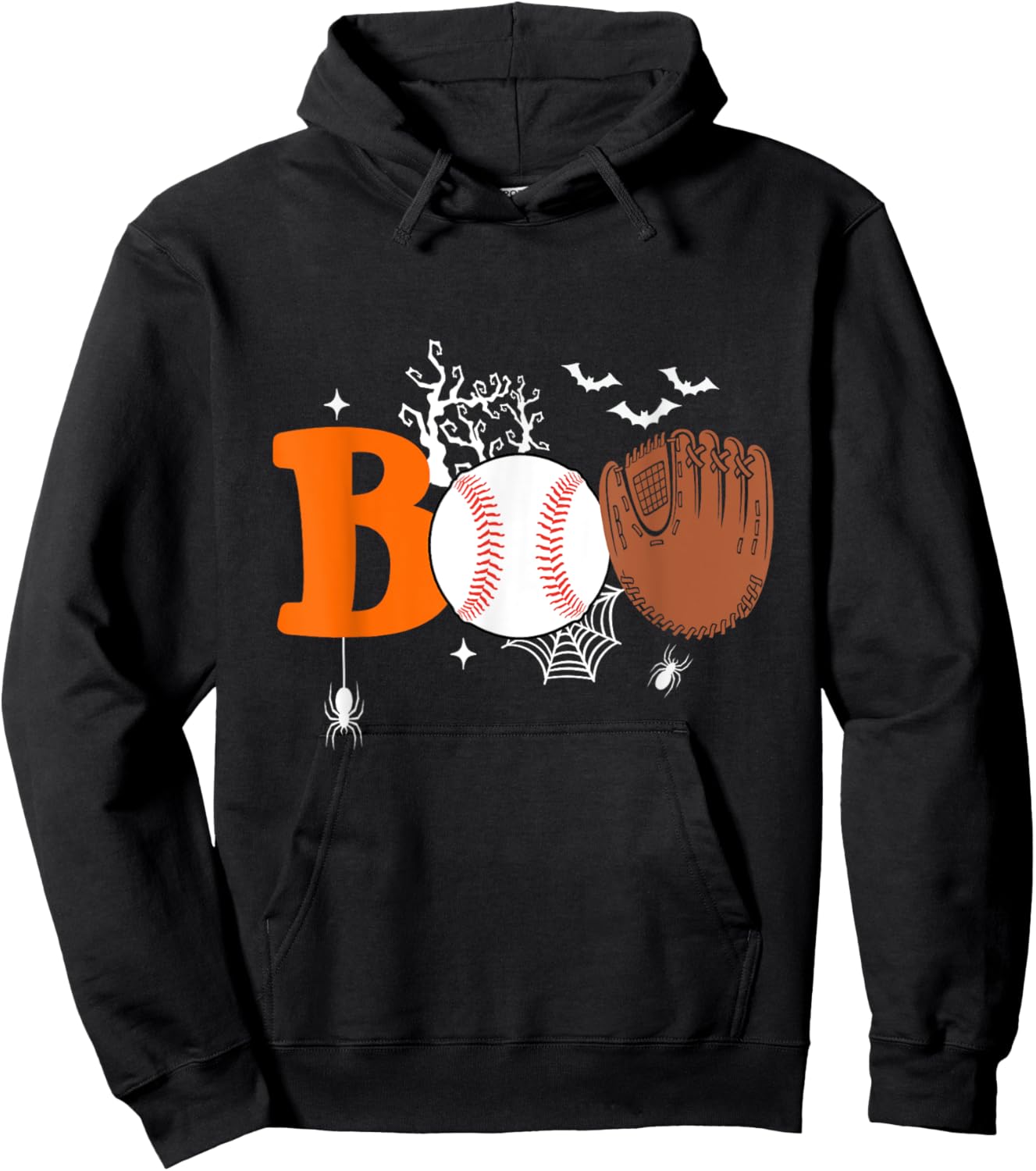 Boo Baseball Halloween Spooky Halloween Baseball Player Hoodie - Hoodie | Black