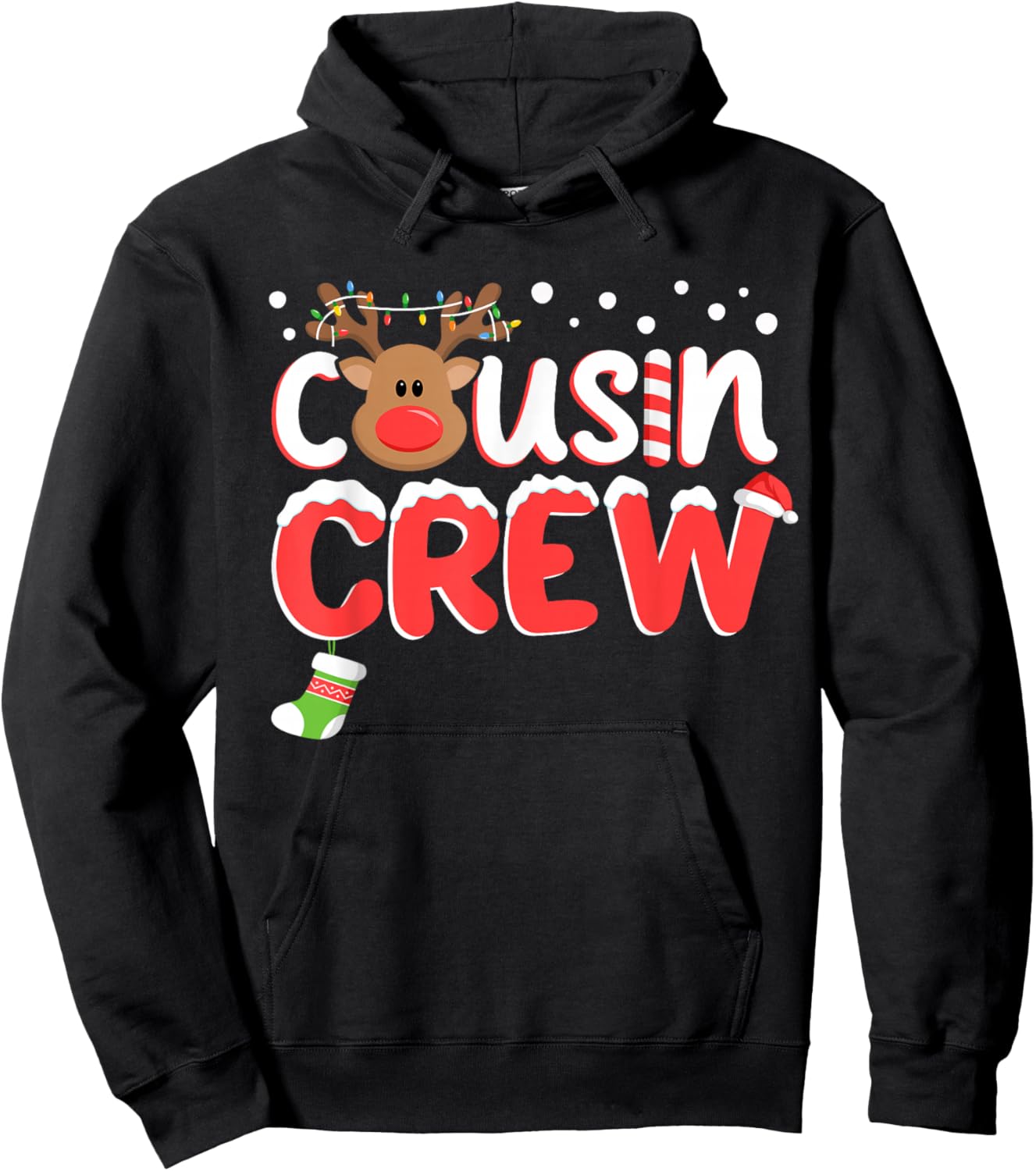 Cousin Crew Christmas Kids Cousins Christmas Matching Family Hoodie - Hoodie | Black