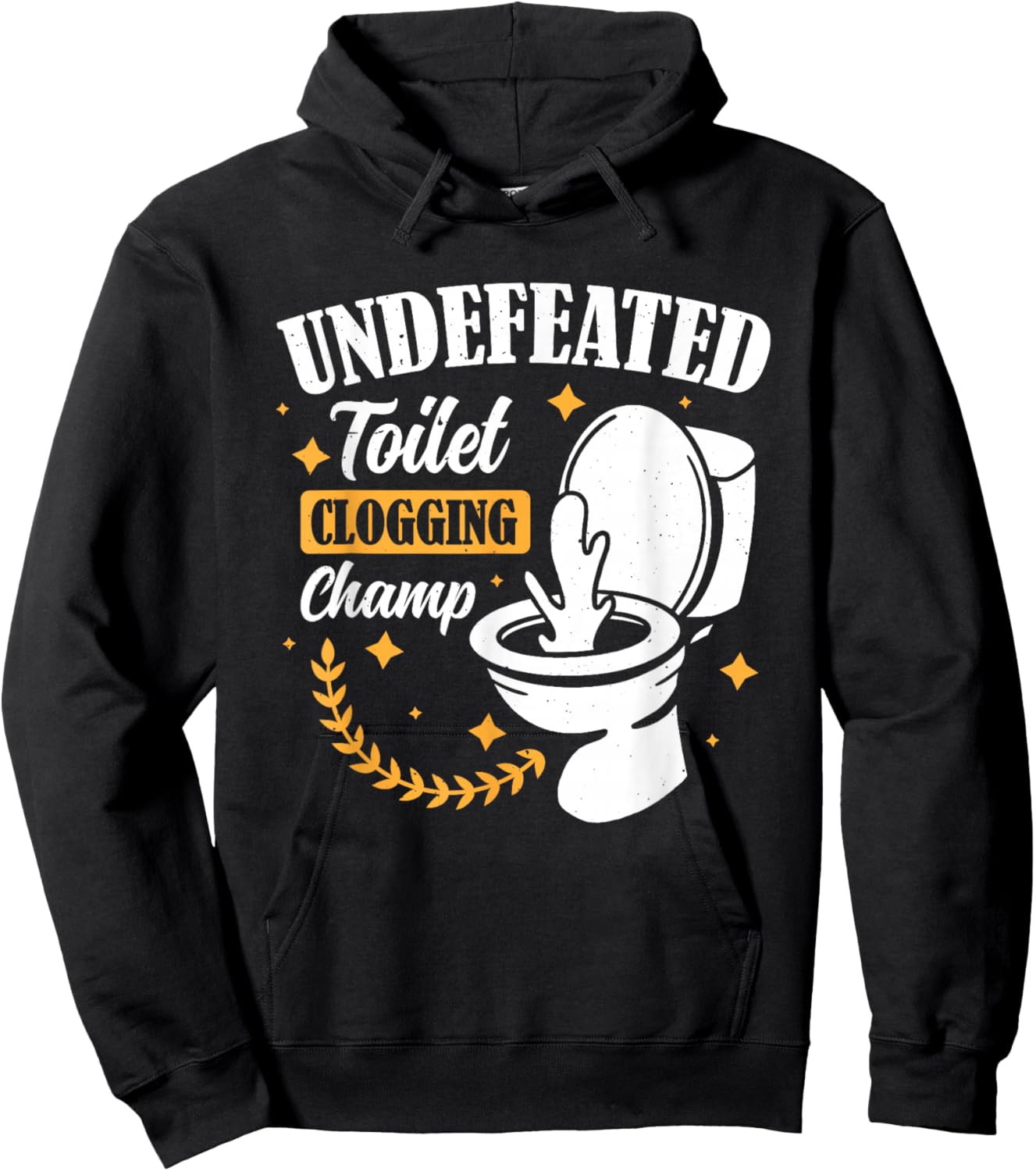 Clogged Toilet Funny Embarrassing Bathroom Adults Black Small Short Sleeve Hoodie - Hoodie | Black