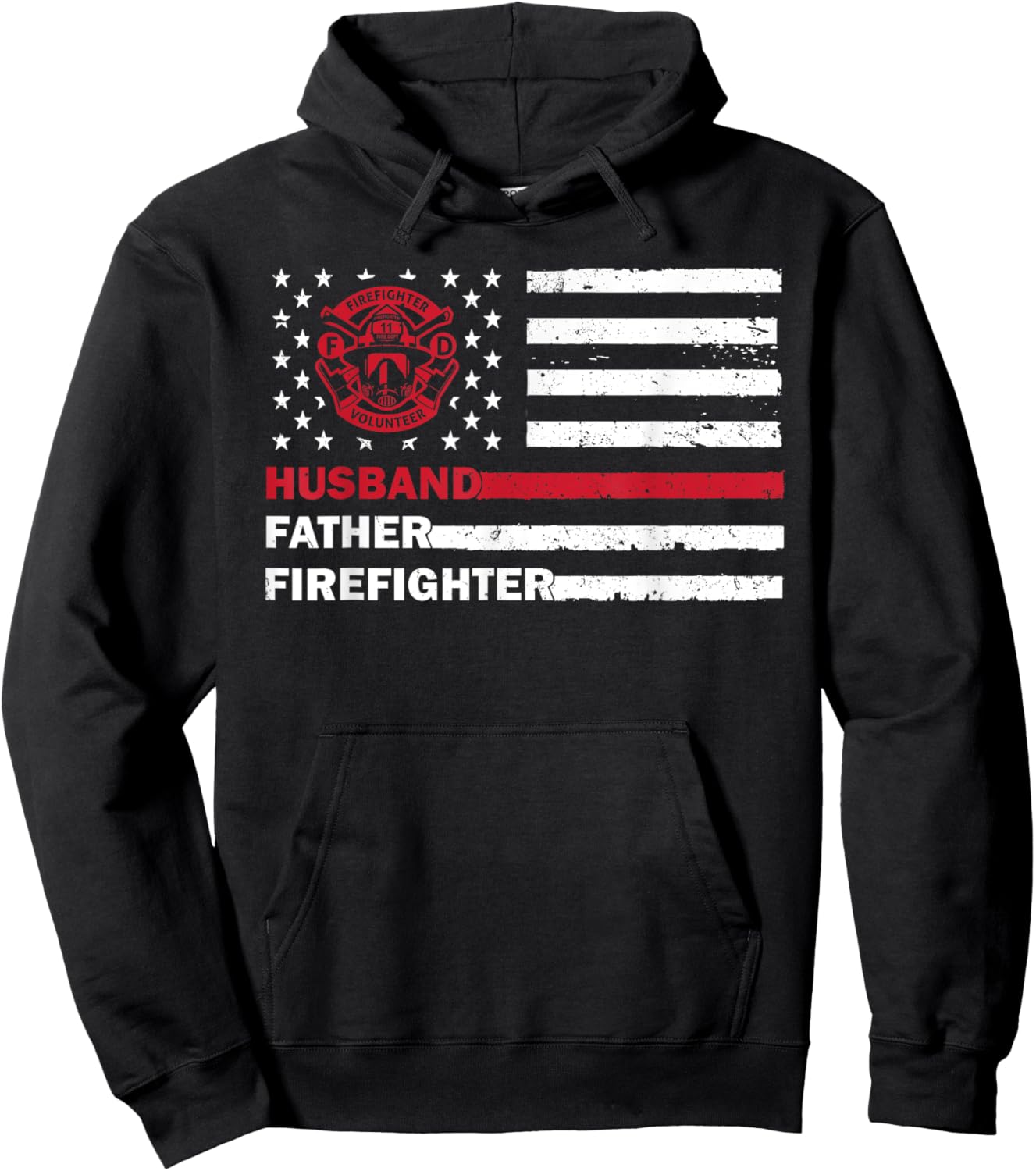 Cool Firefighter Art For Husband Father Fireman Firefighter Hoodie - Hoodie | Black