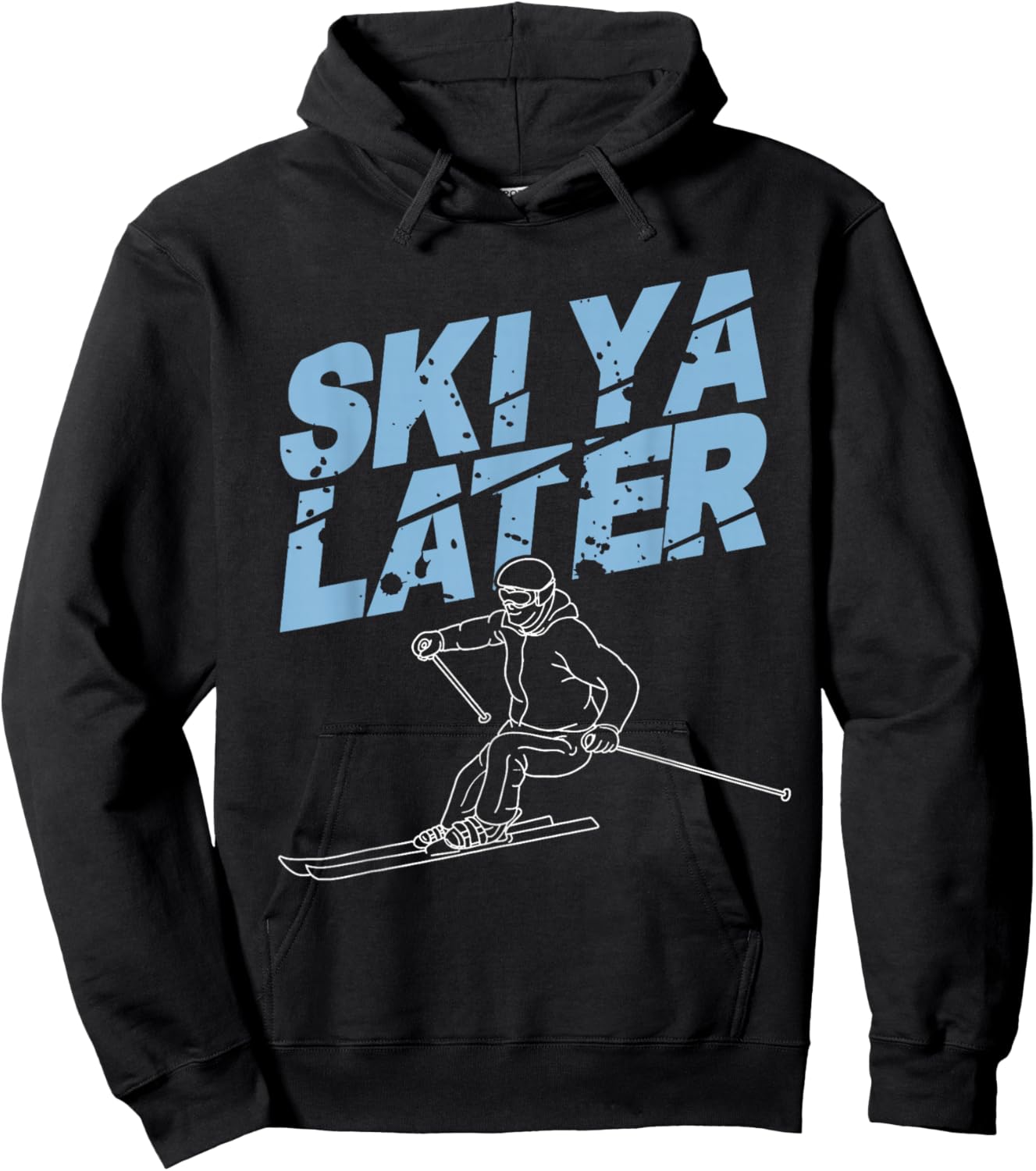 Unique Skiing Art Women Kids Skier Mountain Skiing Hoodie - Hoodie | Black