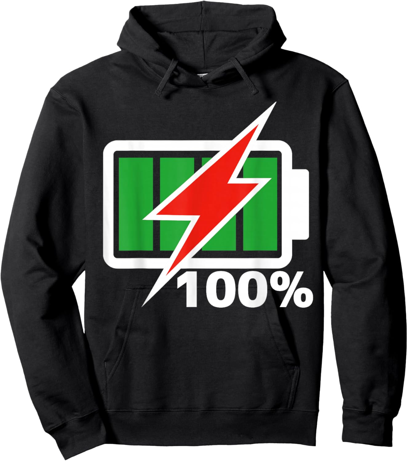 Battery 100% shirt Full Energy Battery shirt battery full Hoodie - Hoodie | Black