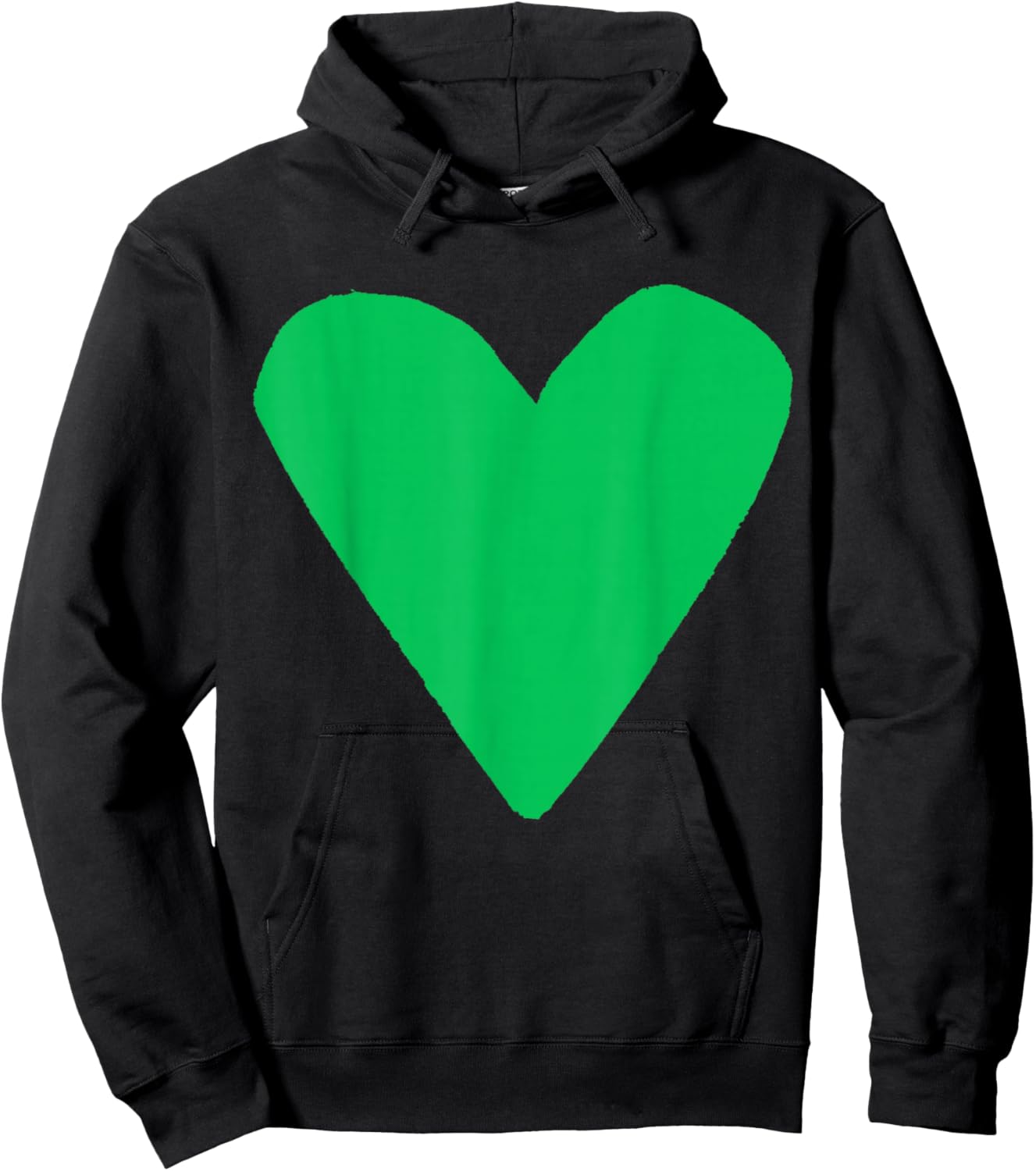 Cute Green Heart Hoodie - Hoodie | Black