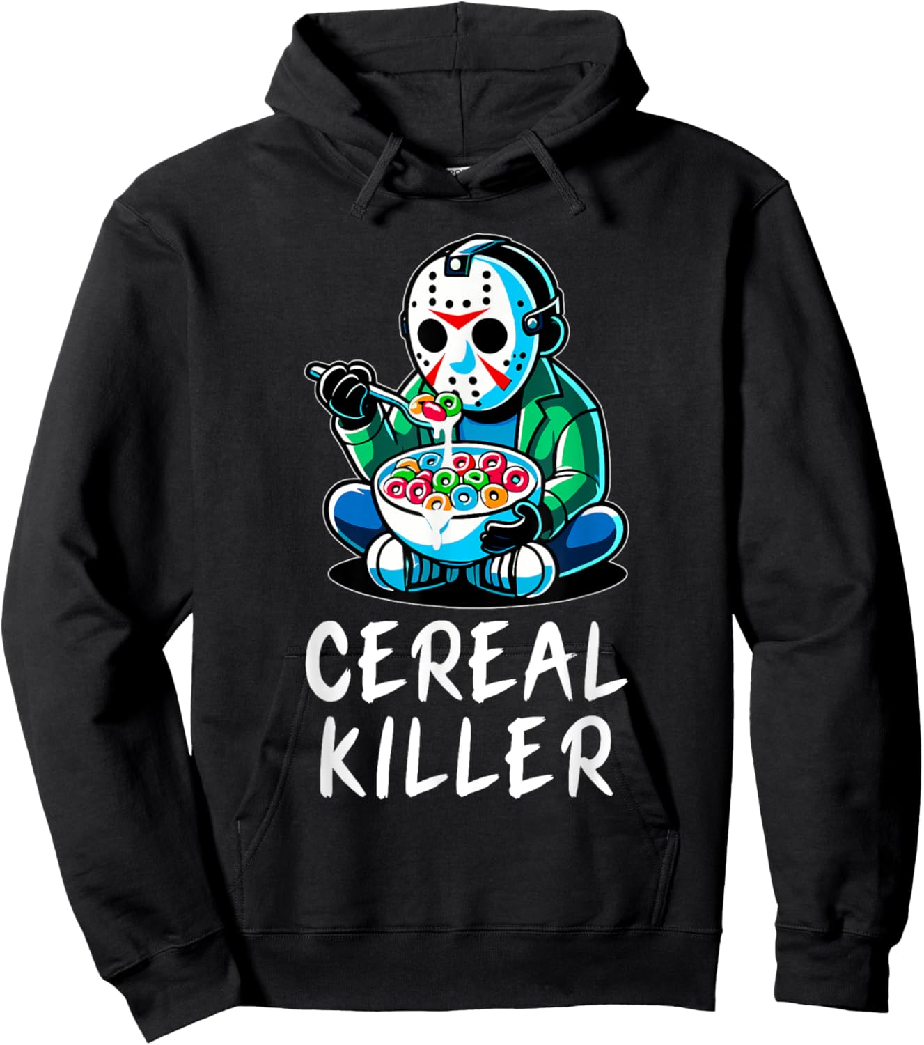Halloween Spirit Funny Halloween Character Breakfast Cereal Killer Gift -Adults Black Hoodie - Hoodie | Black