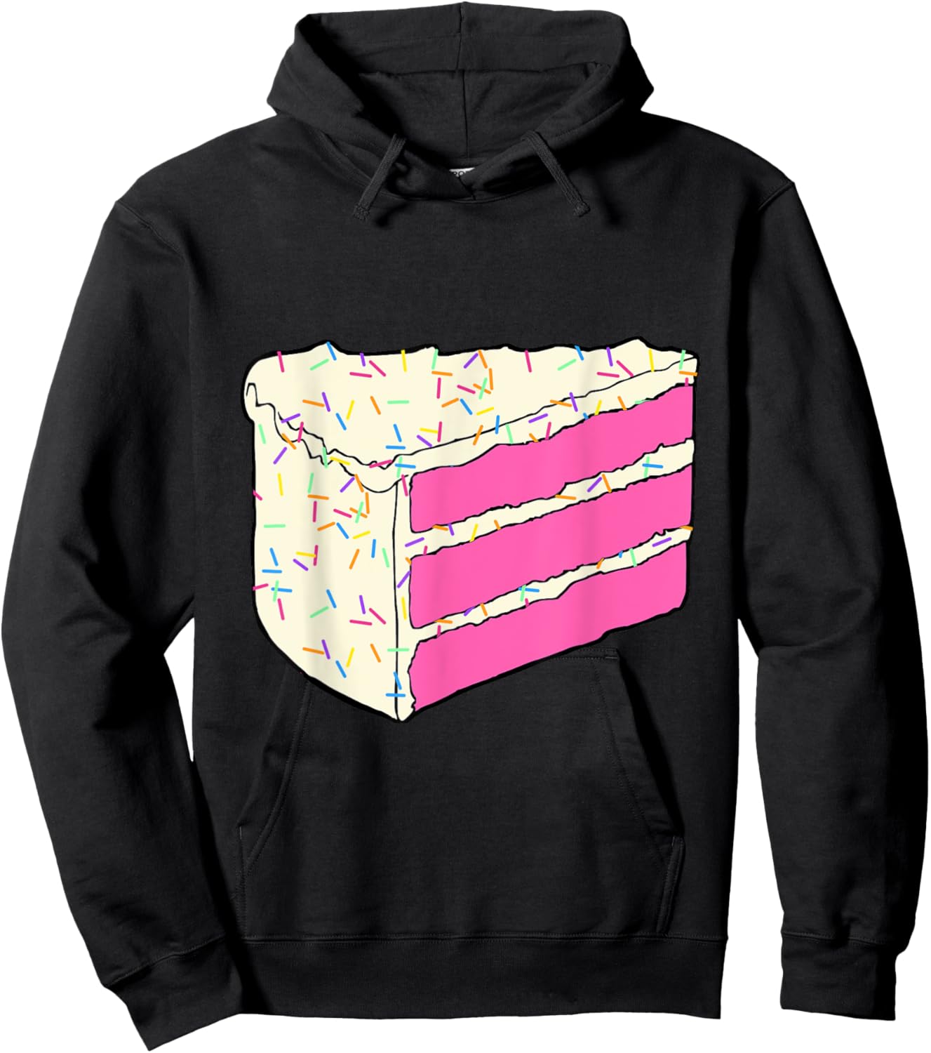 Cute Pink Cake Slice Halloween Costume Food Dress Up Cosplay Hoodie - Hoodie | Black