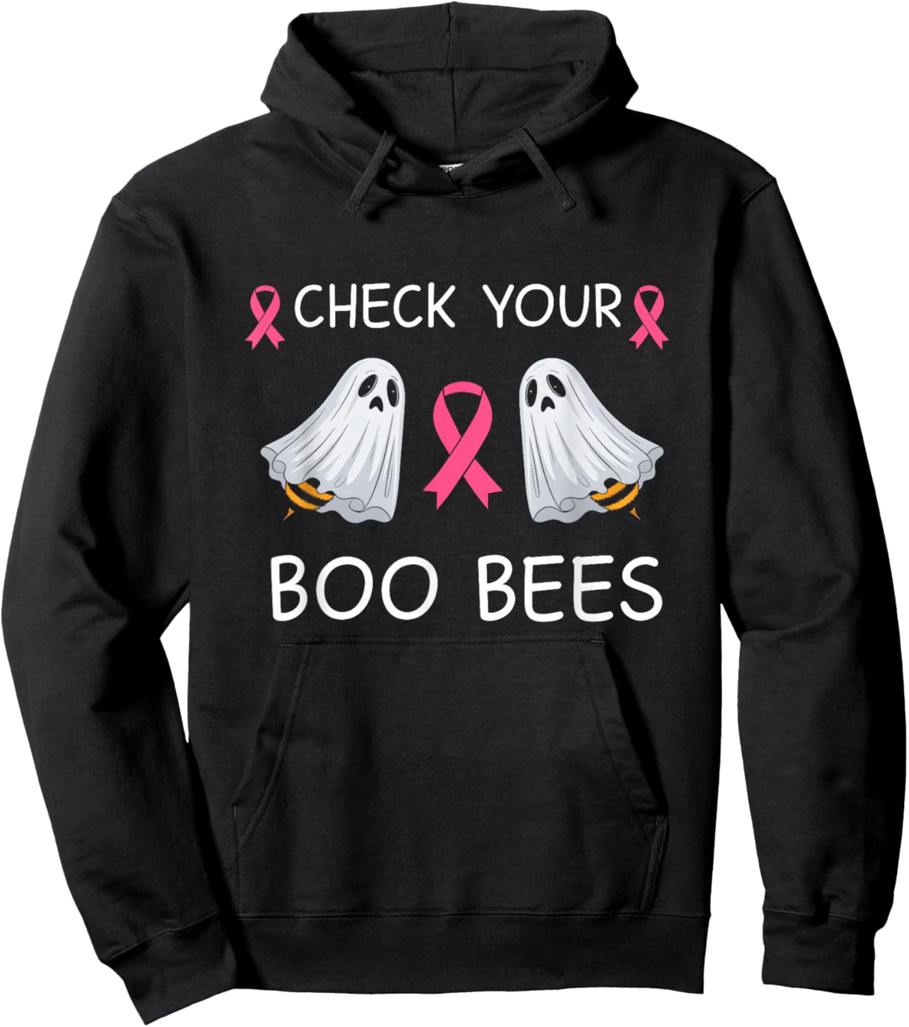 Check Your Boo Bees Shirt Funny Breast Cancer Halloween Hoodie - Hoodie | Black
