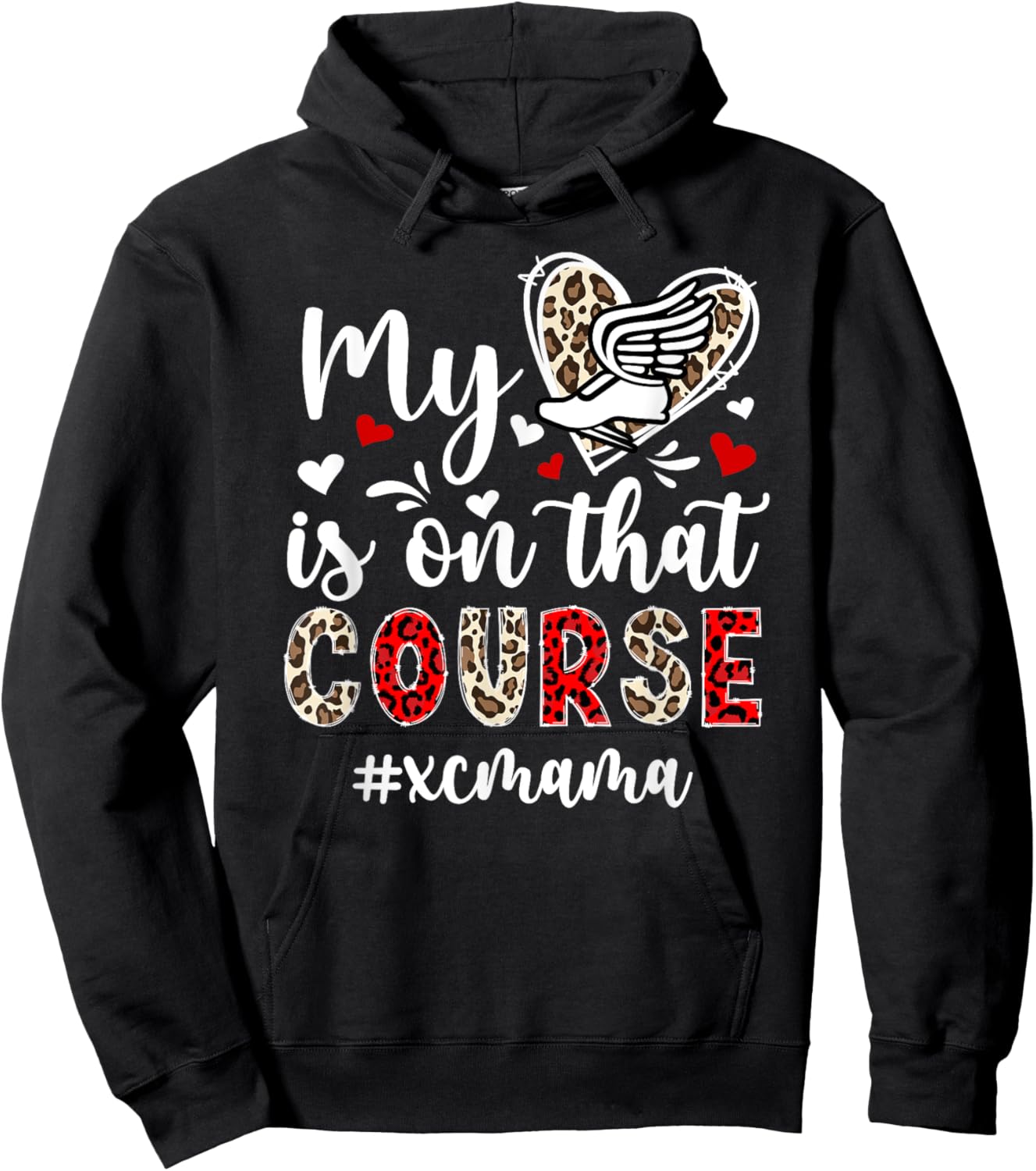 Proud XC Mama Cross Country Mom Of A Cross Country Runner Hoodie - Hoodie | Black