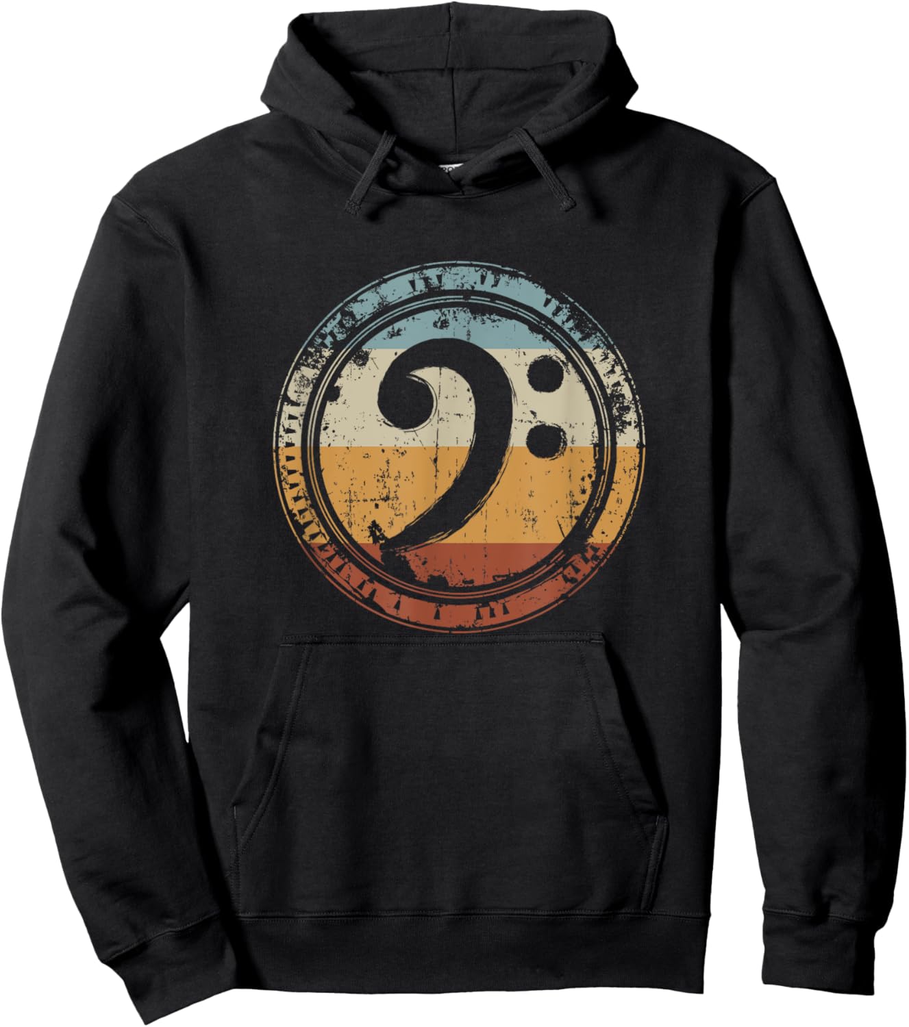 Vintage Bass Clef for Bass Player Bassist Hoodie - Hoodie | Black