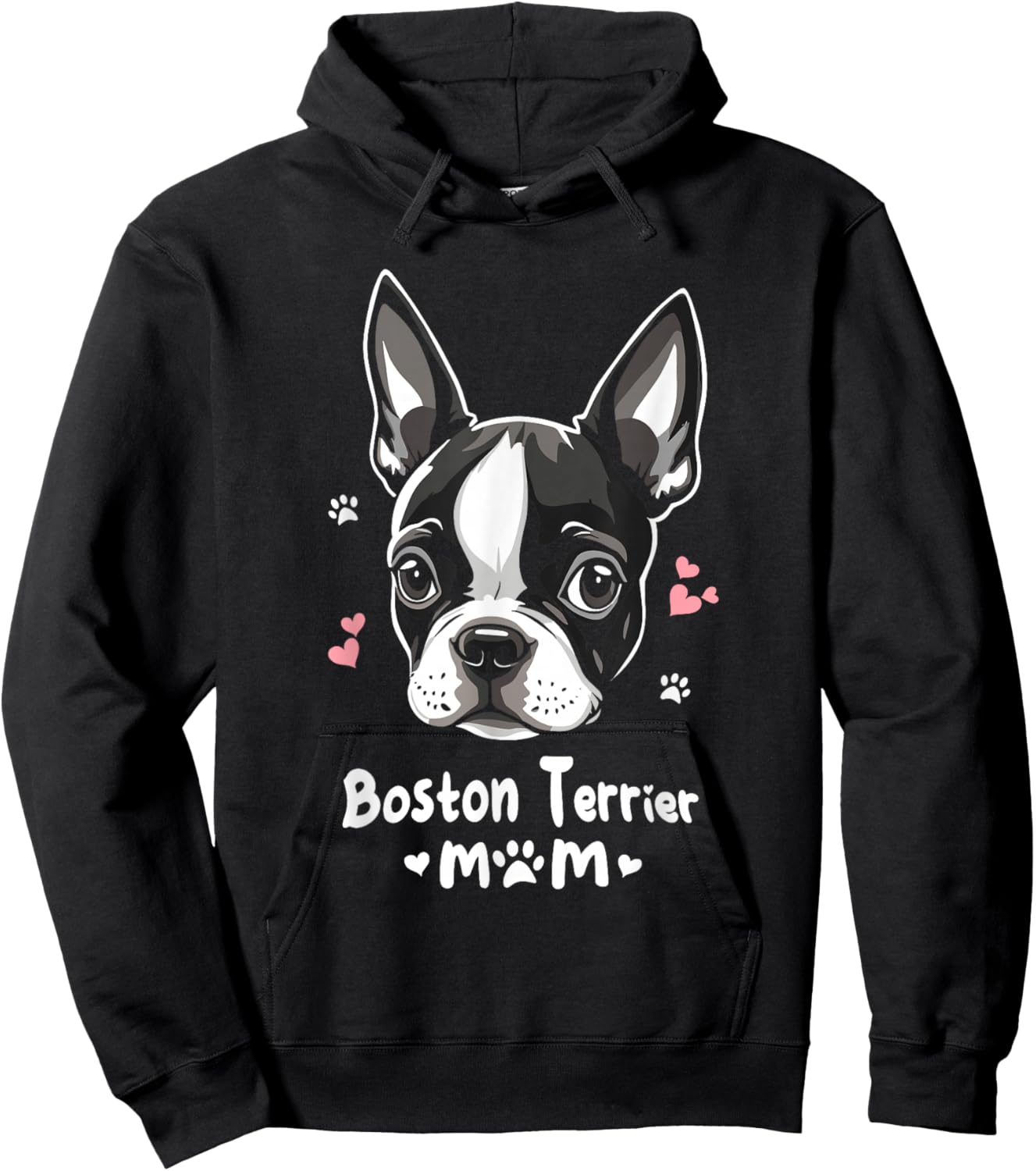 Boston Terrier Mom Boston Bull Bostie Dog Hoodie - Hoodie | Black