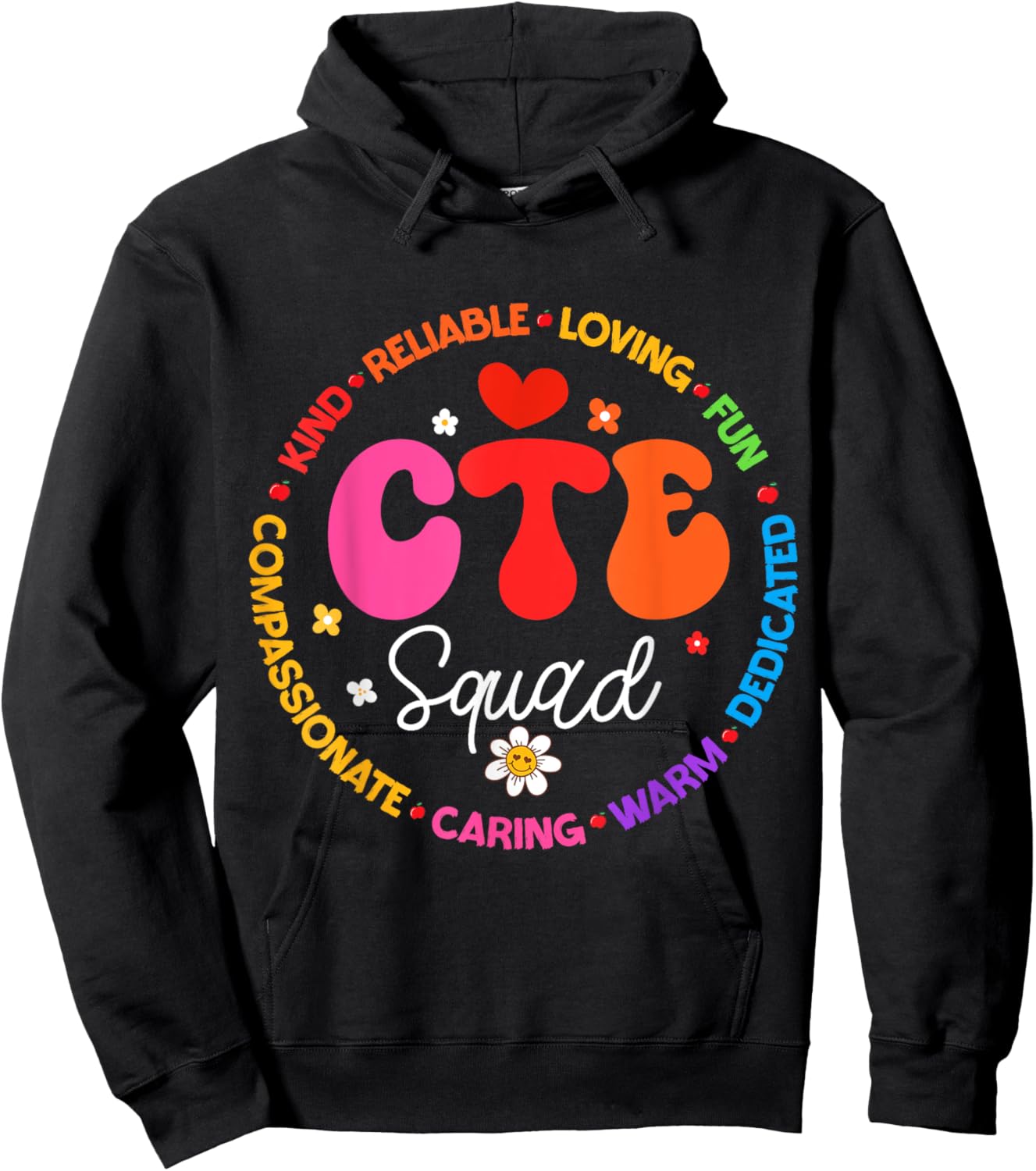 Groovy CTE Squad Teacher Back To School Teachers Students Hoodie - Hoodie | Black