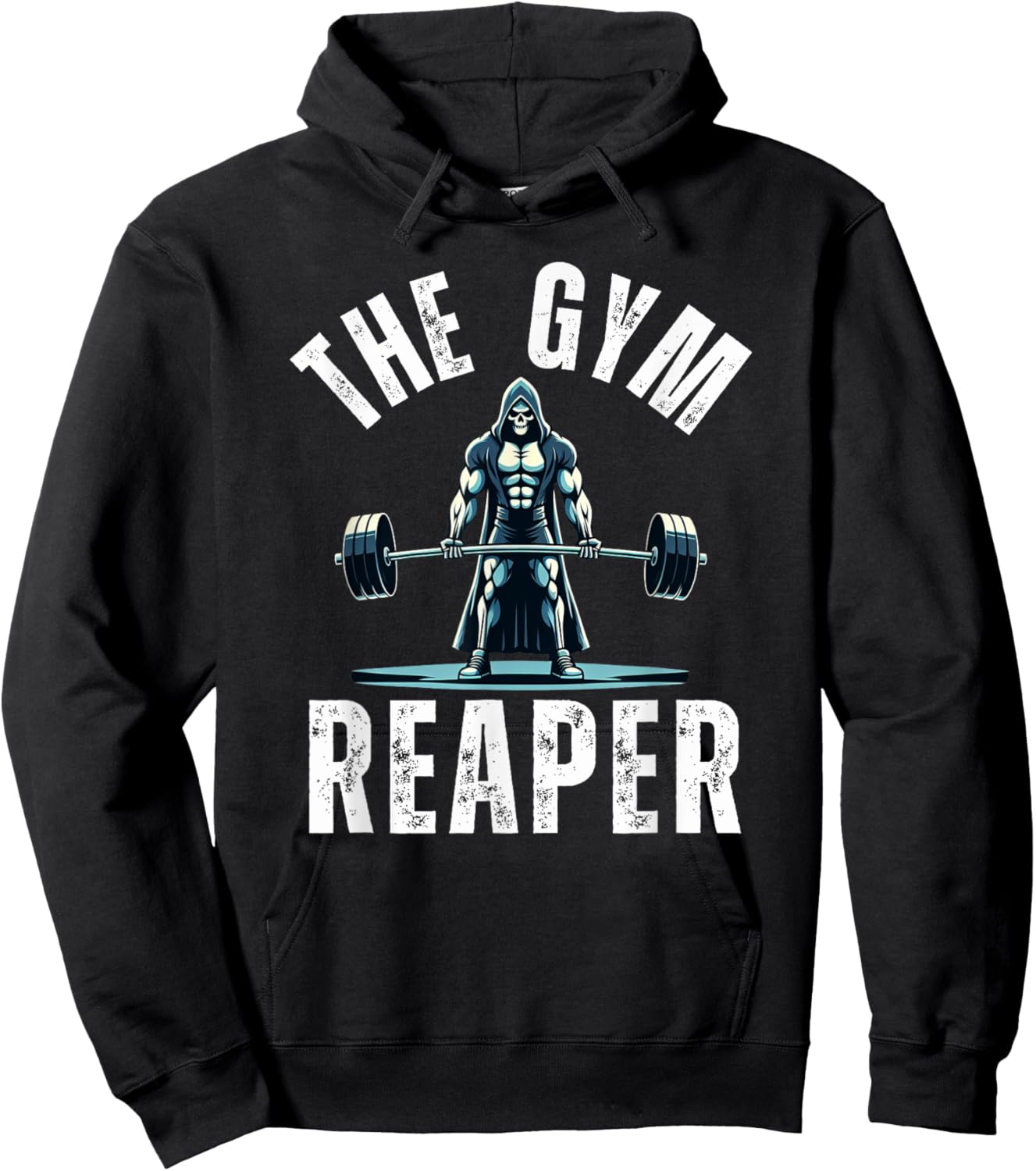 The Gym Reaper Halloween humor workout grim reaper deadlift Hoodie - Hoodie | Black