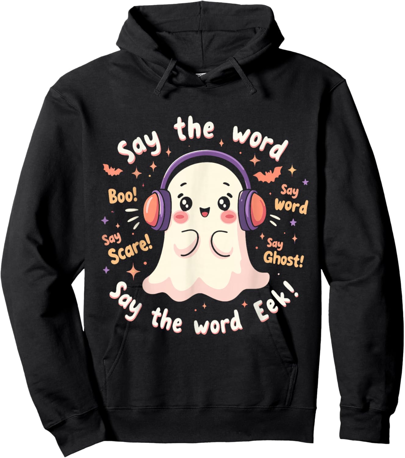 Halloween Audiologist Cute Ghost Spooky Audiology Hoodie - Hoodie | Black