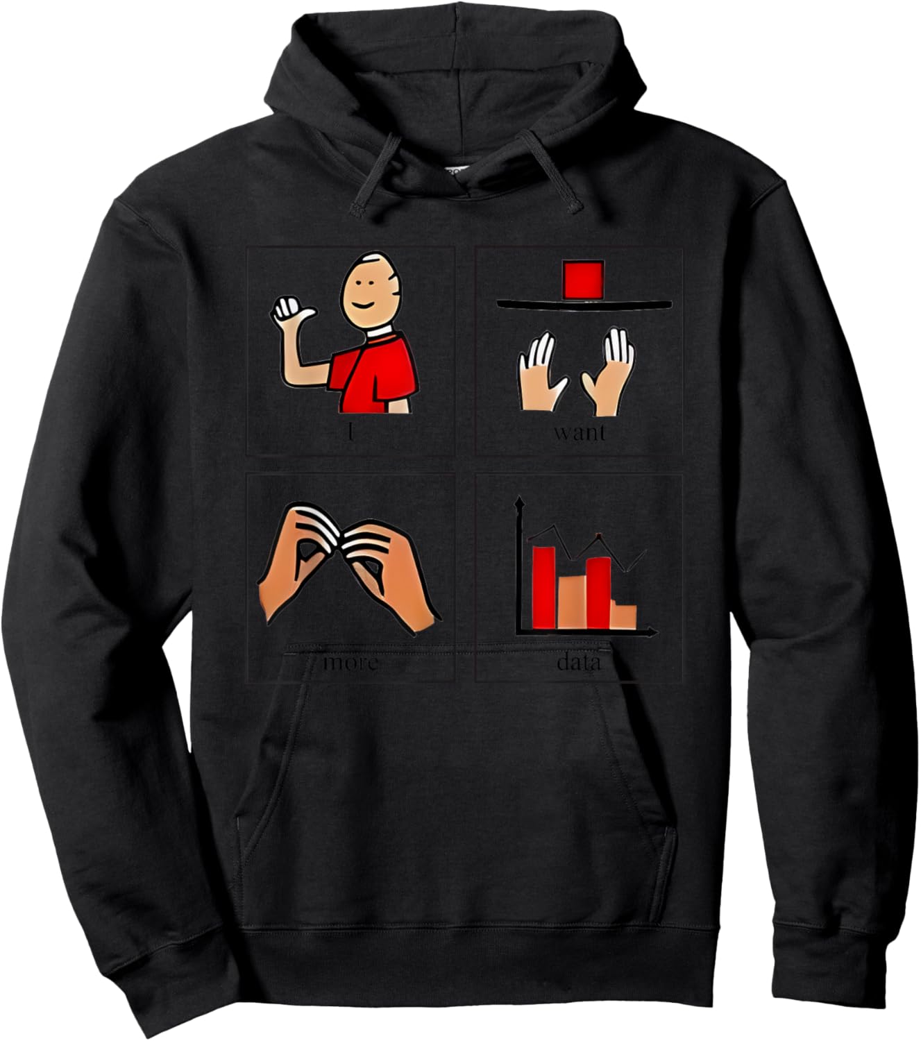 Nice I Want More Data 2024 Analyzing Work Hoodie - Hoodie | Black